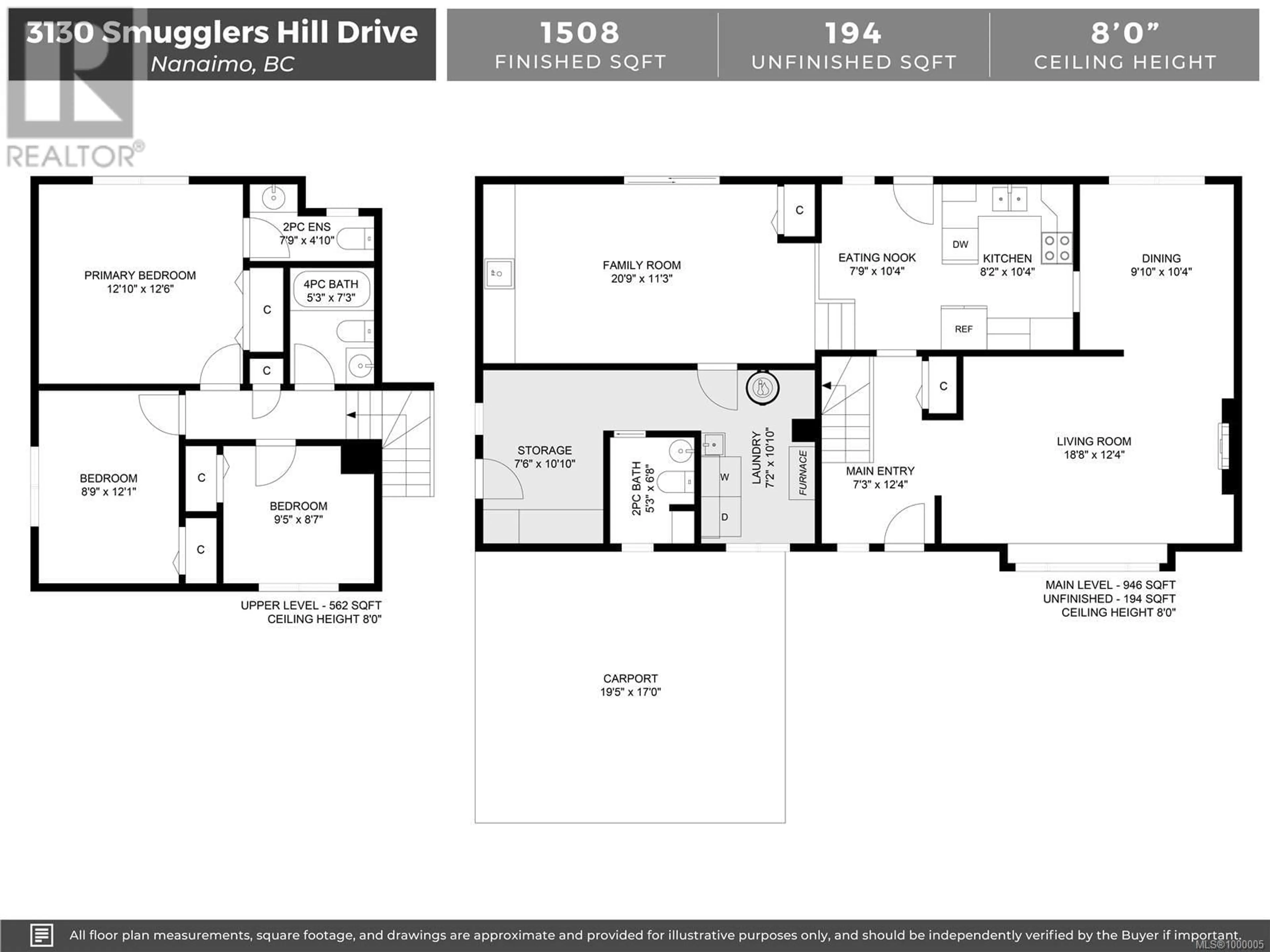 Floor plan for 3130 SMUGGLERS HILL DRIVE, Nanaimo British Columbia V9T1H8