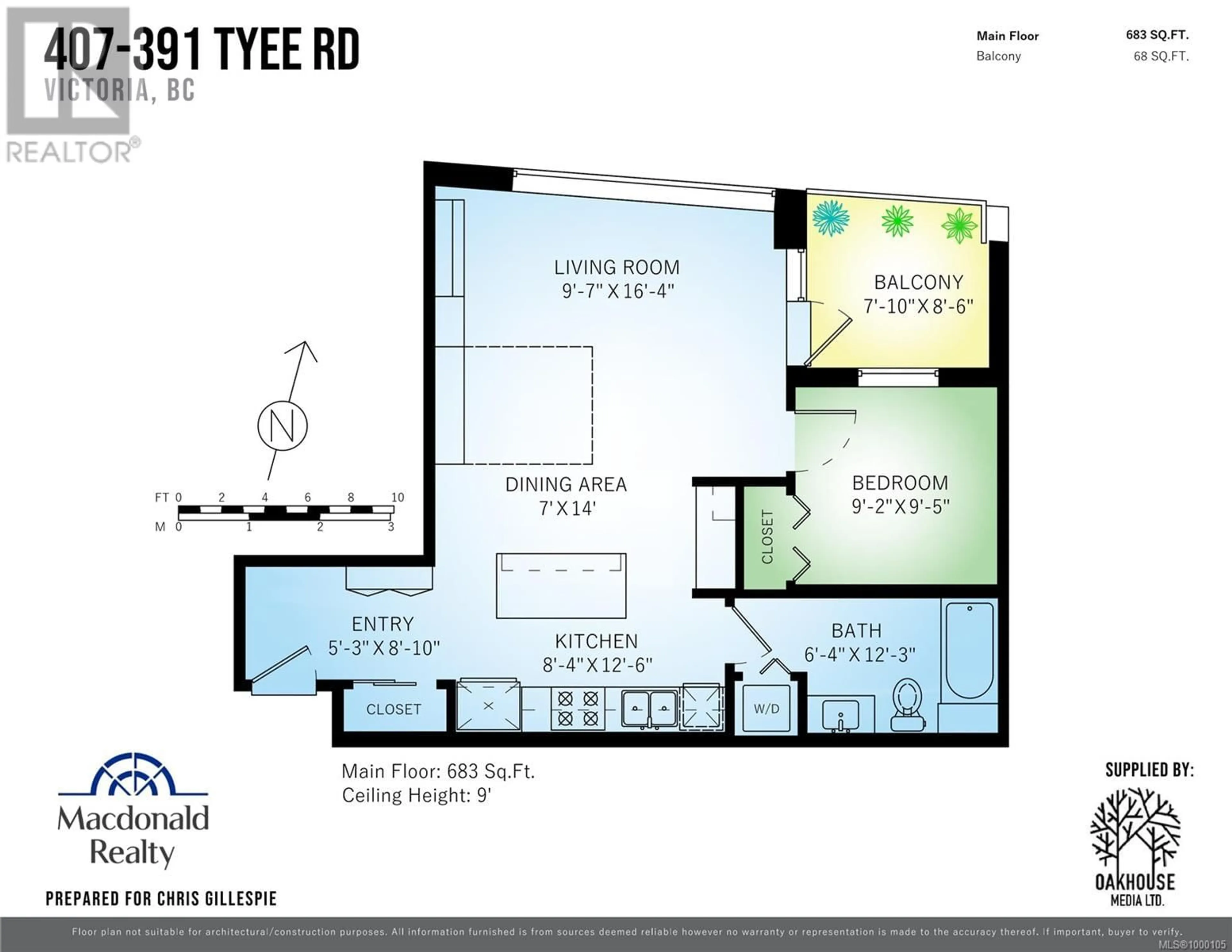 Floor plan for 407 - 391 TYEE ROAD, Victoria British Columbia V9A0A9