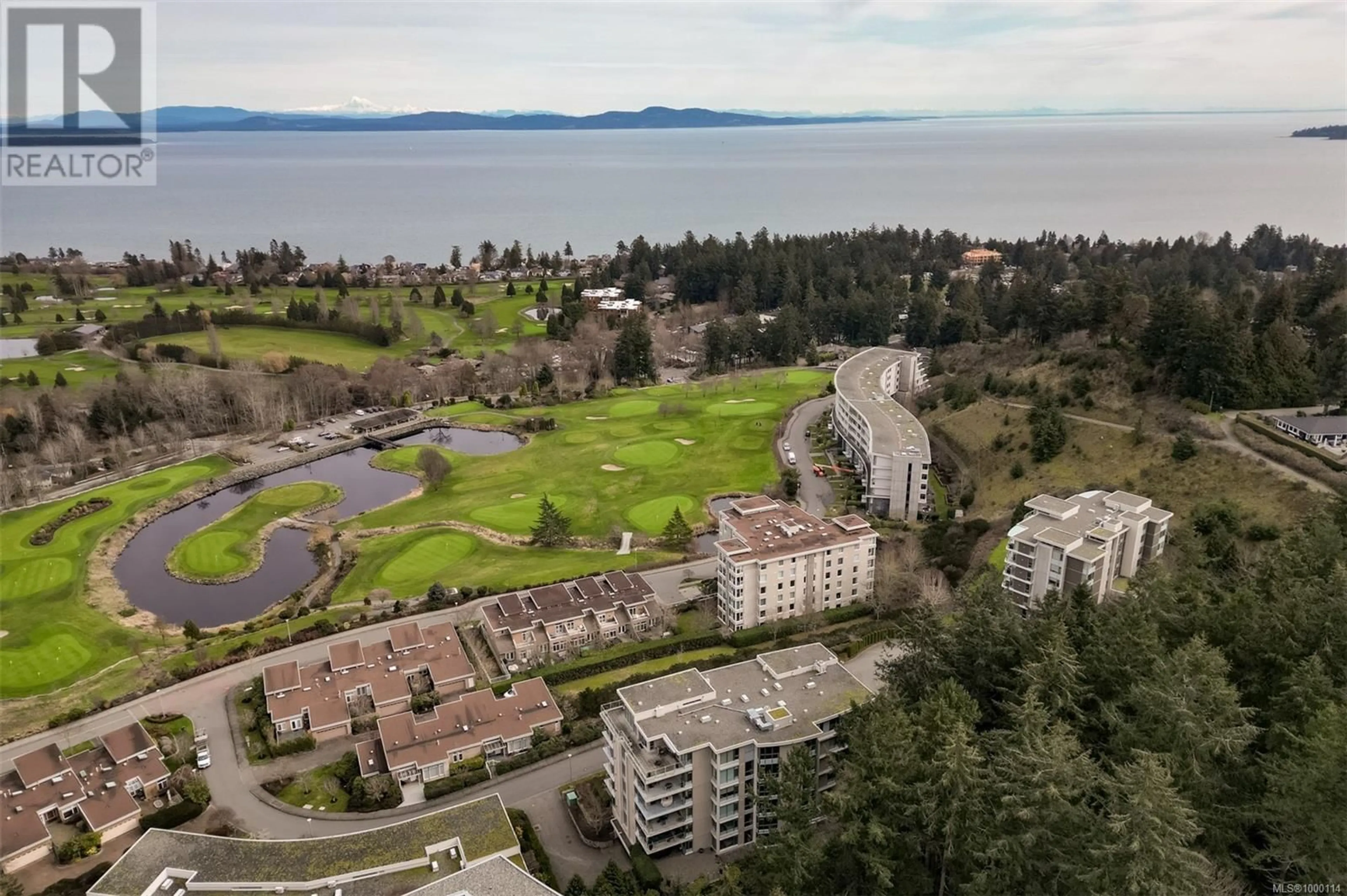 A pic from outside/outdoor area/front of a property/back of a property/a pic from drone, water/lake/river/ocean view for 101 - 748 SAYWARD HILL TERRACE, Saanich British Columbia V8Y3K1