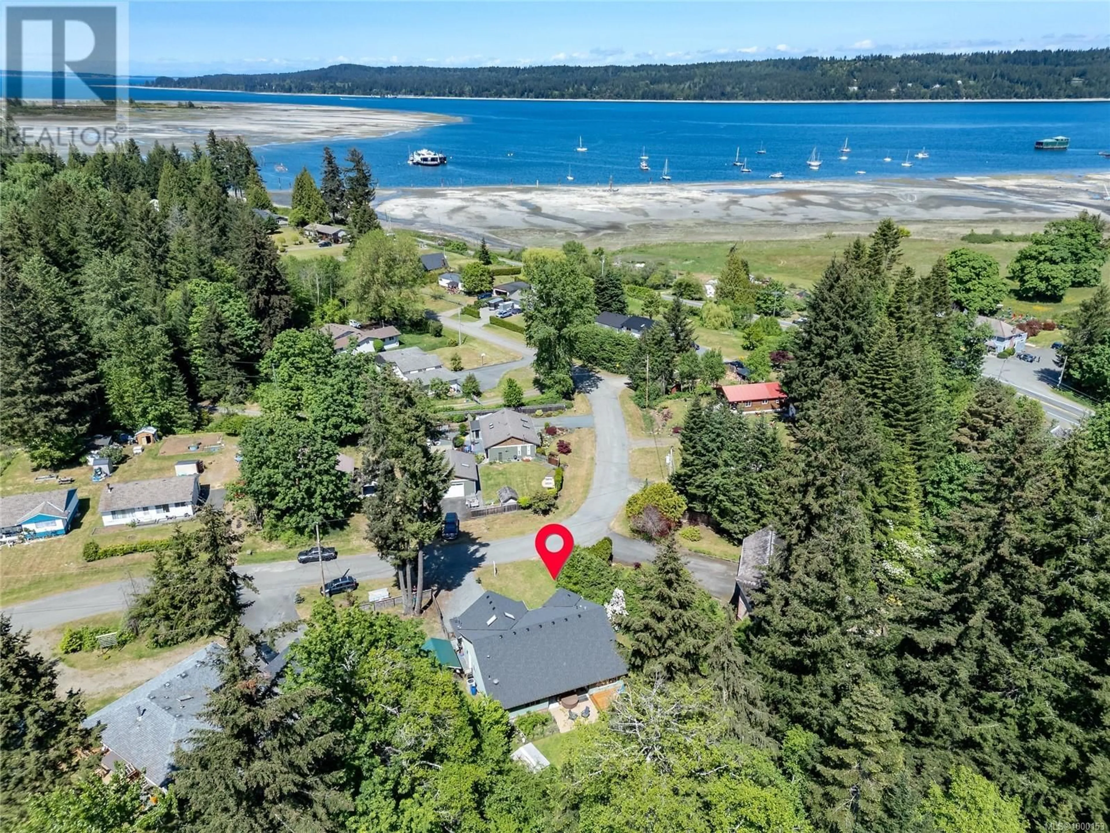 A pic from outside/outdoor area/front of a property/back of a property/a pic from drone, water/lake/river/ocean view for 7478 YAKE ROAD, Fanny Bay British Columbia V0R1W0