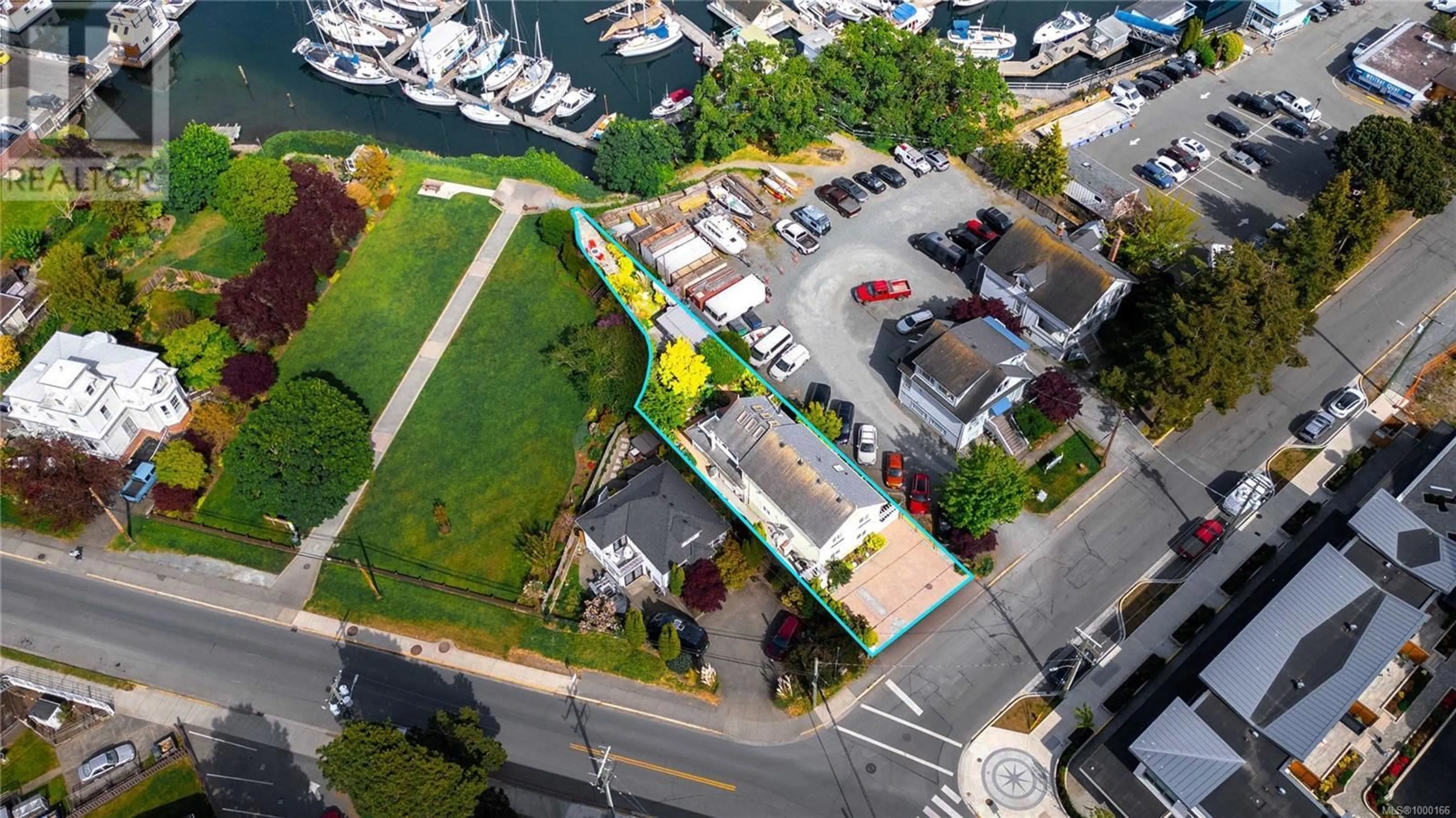 A pic from outside/outdoor area/front of a property/back of a property/a pic from drone, water/lake/river/ocean view for 485 HEAD STREET, Esquimalt British Columbia V9A5S1