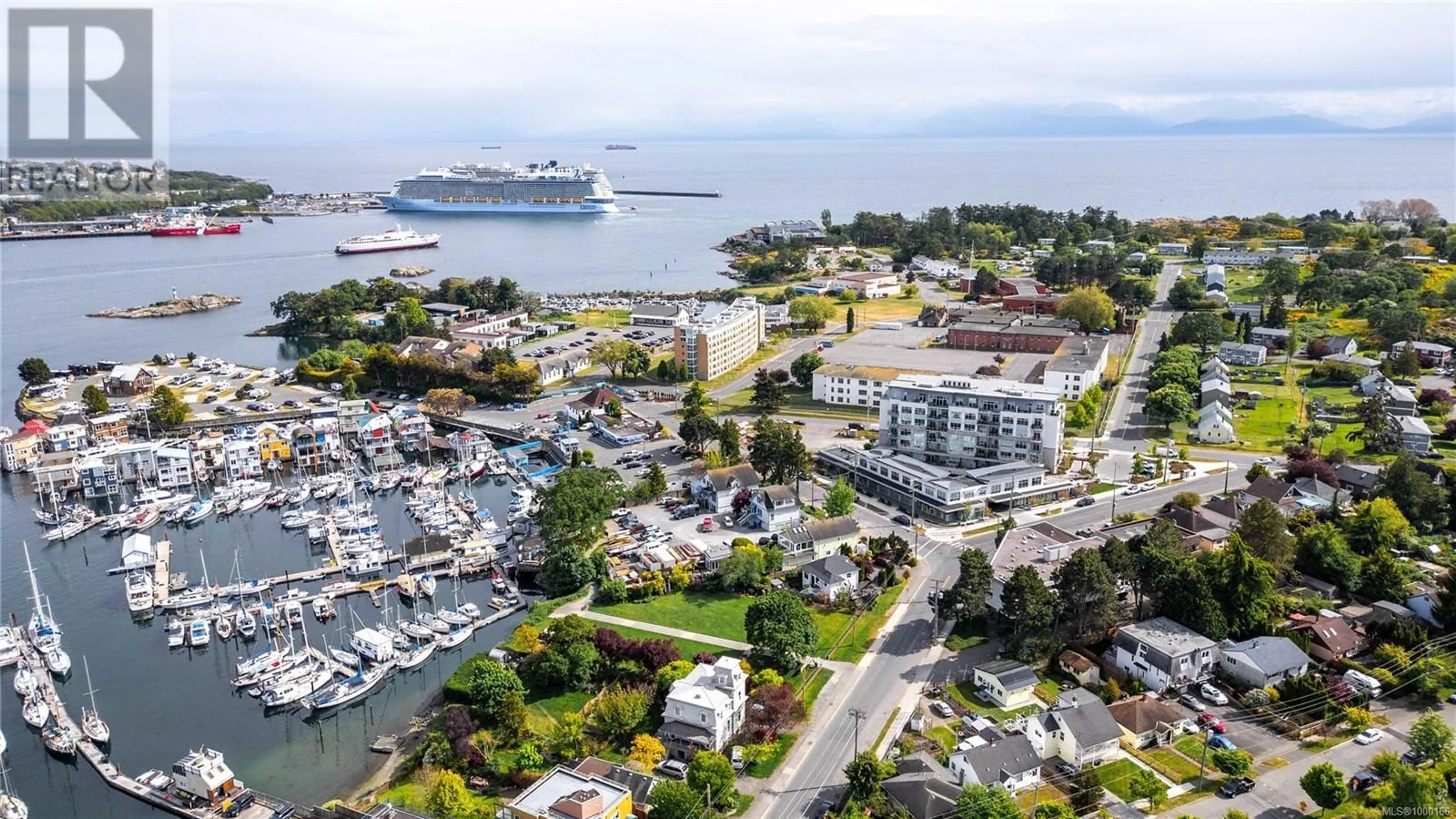 A pic from outside/outdoor area/front of a property/back of a property/a pic from drone, water/lake/river/ocean view for 485 HEAD STREET, Esquimalt British Columbia V9A5S1