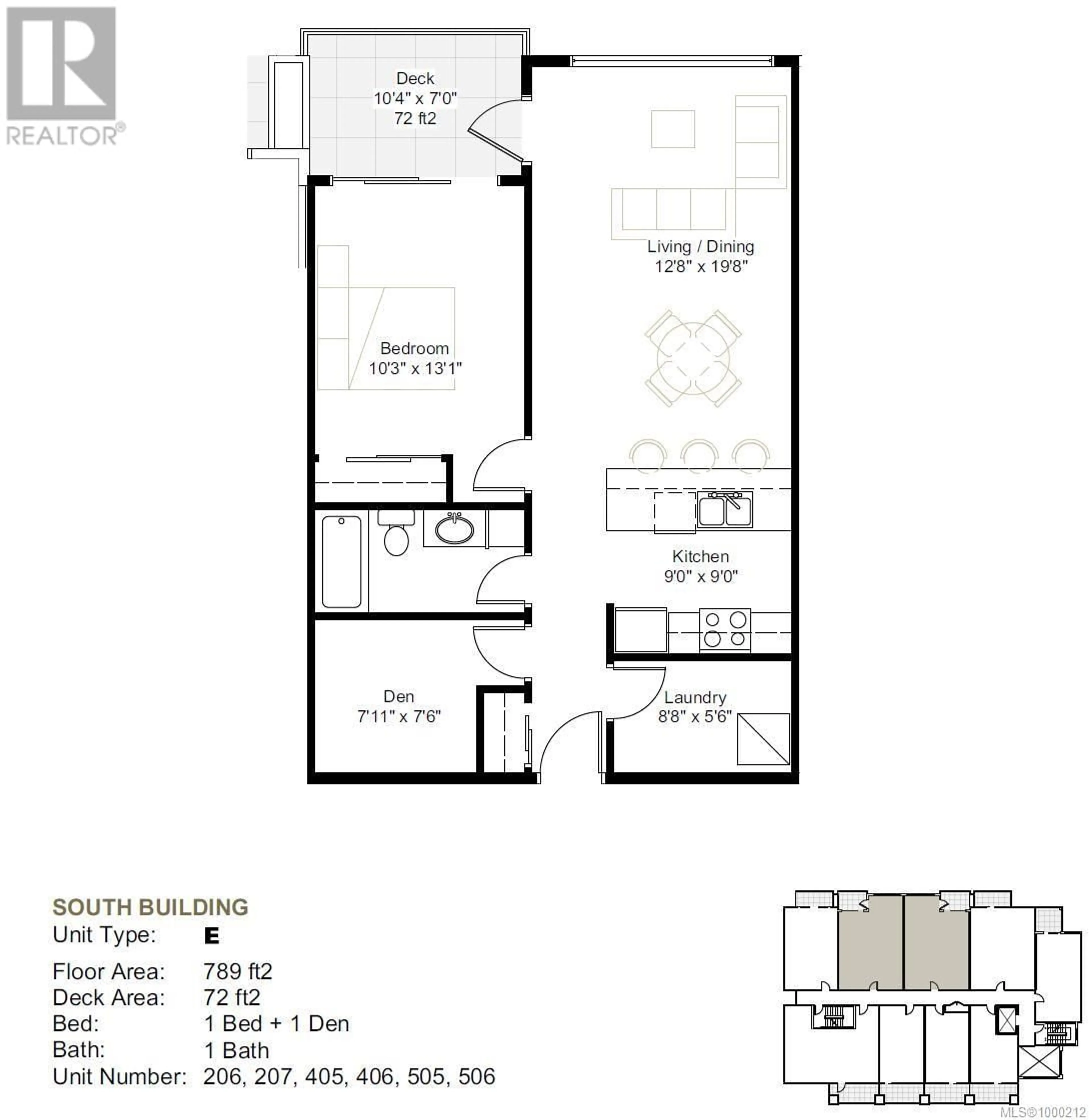 Floor plan for 206 - 147 HALIBURTON STREET, Nanaimo British Columbia V9R4V9