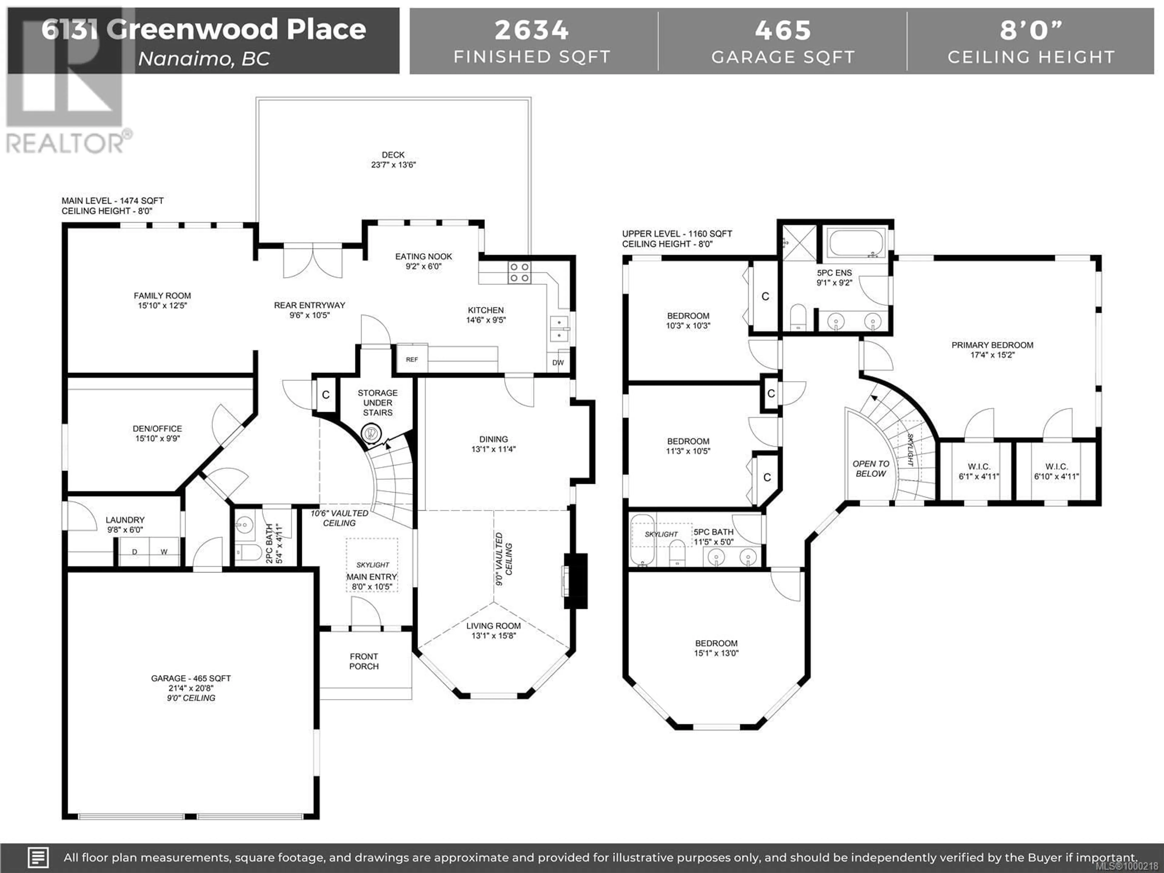 Floor plan for 6131 GREENWOOD PLACE, Nanaimo British Columbia V9V1K6