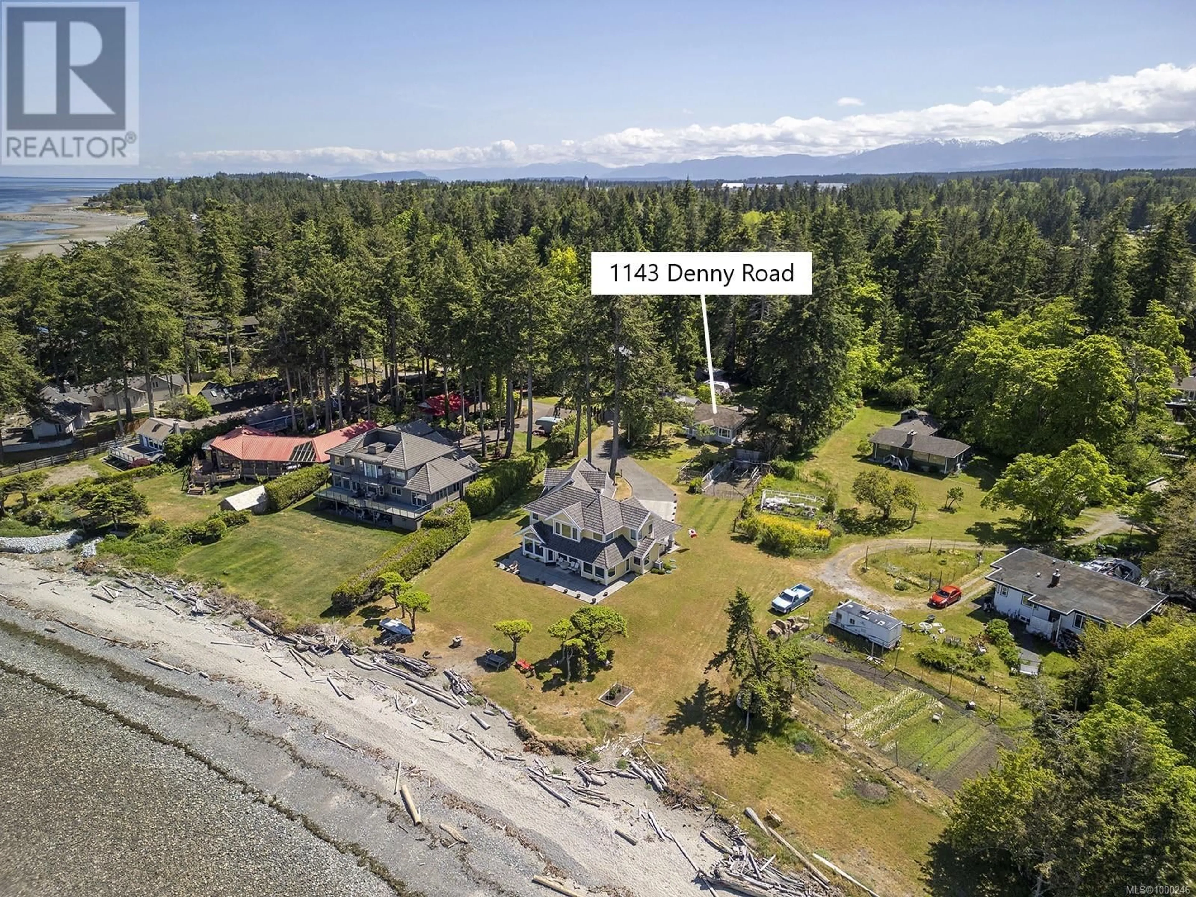 A pic from outside/outdoor area/front of a property/back of a property/a pic from drone, water/lake/river/ocean view for 1143 DENNY ROAD, Comox British Columbia V9M4B5