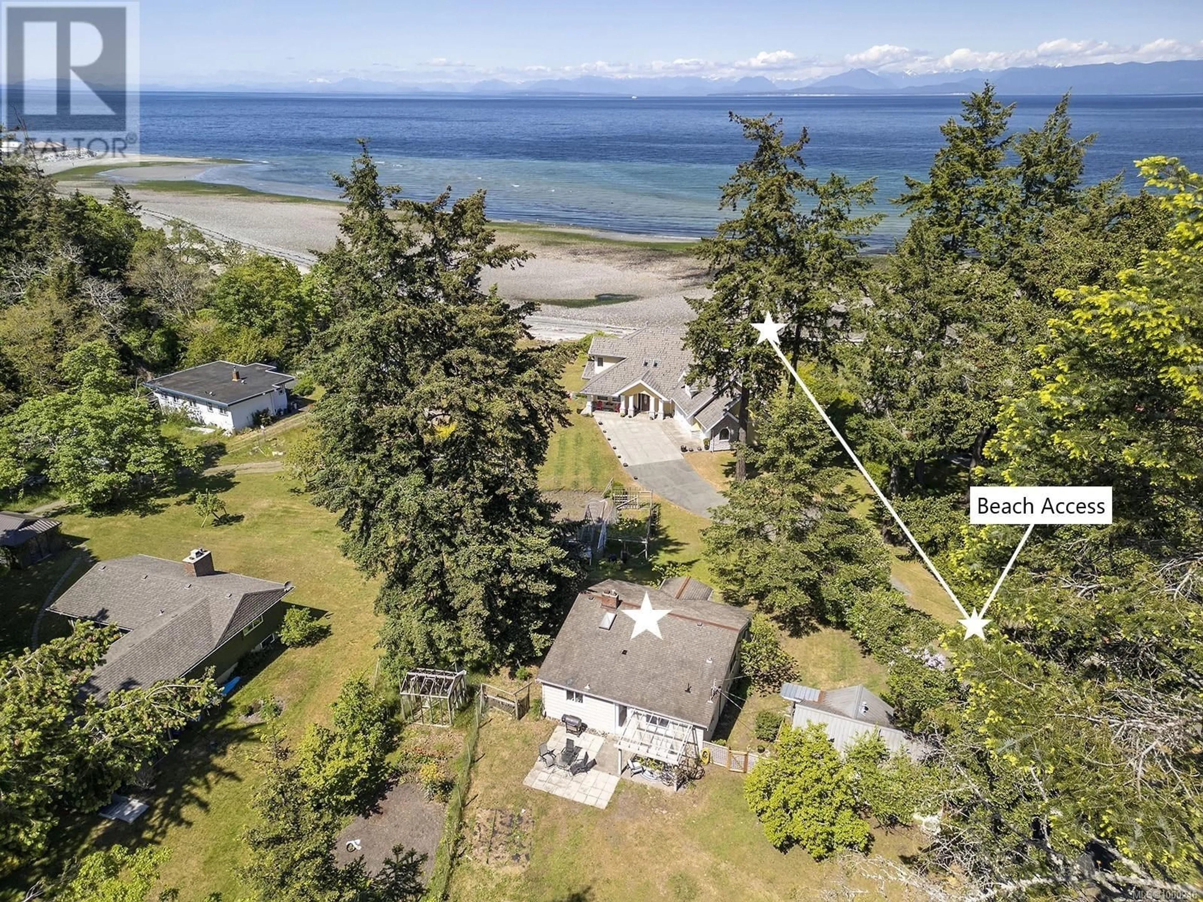A pic from outside/outdoor area/front of a property/back of a property/a pic from drone, water/lake/river/ocean view for 1143 DENNY ROAD, Comox British Columbia V9M4B5