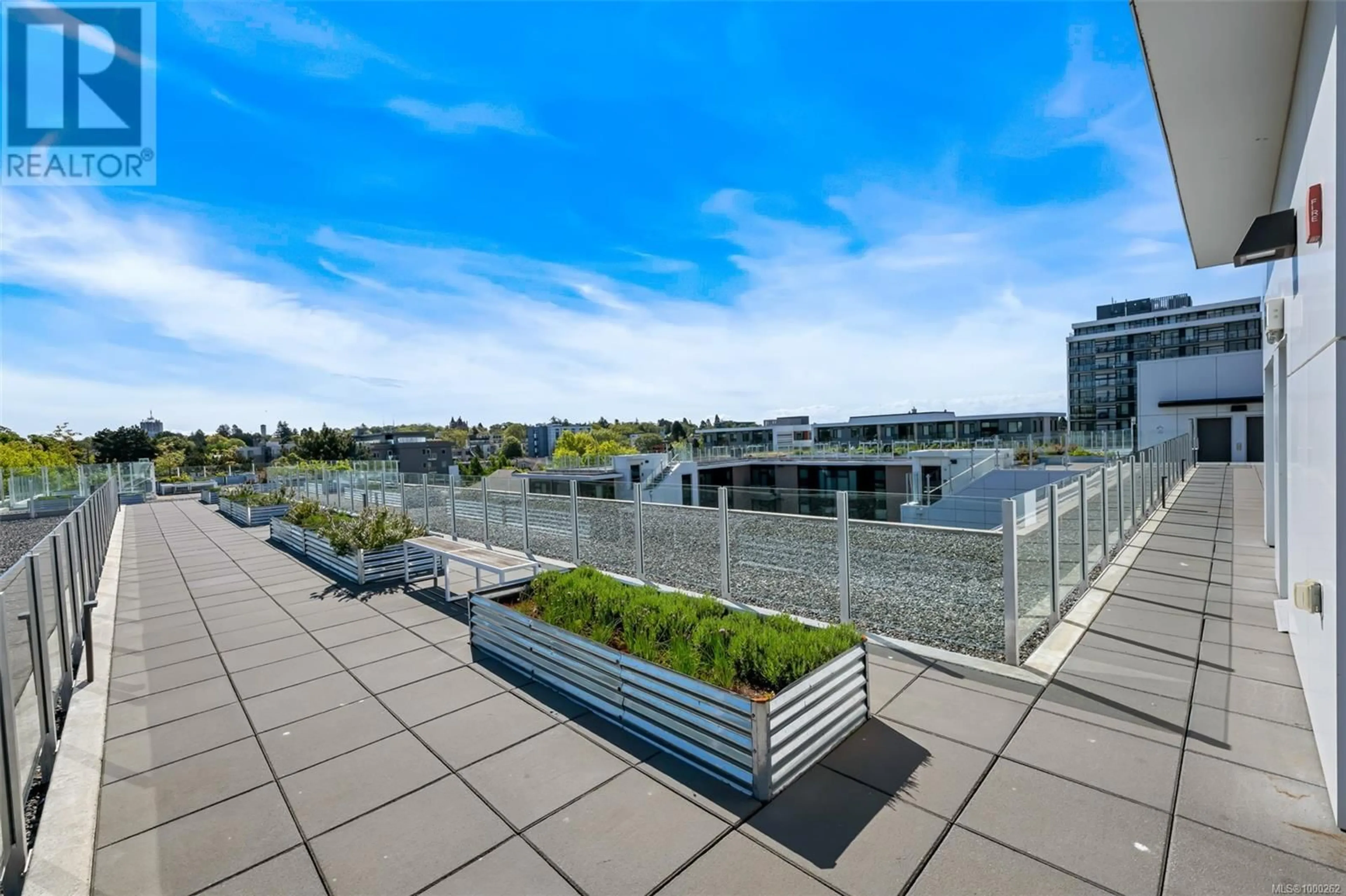 Patio, city buildings view from balcony for N201 - 1105 PANDORA AVENUE, Victoria British Columbia V8V3P9