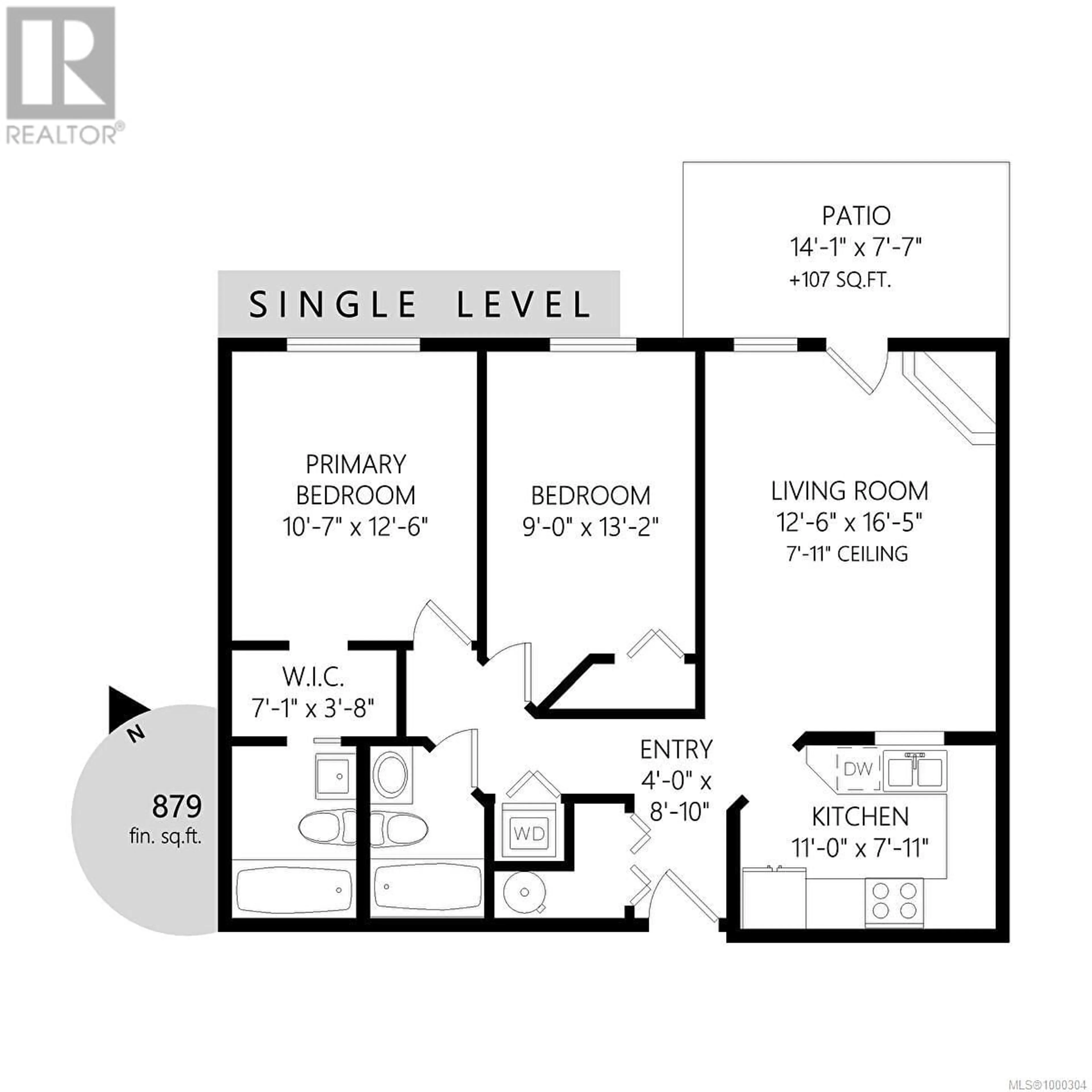 Floor plan for 105 - 3010 WASHINGTON AVENUE, Victoria British Columbia V9A1P6