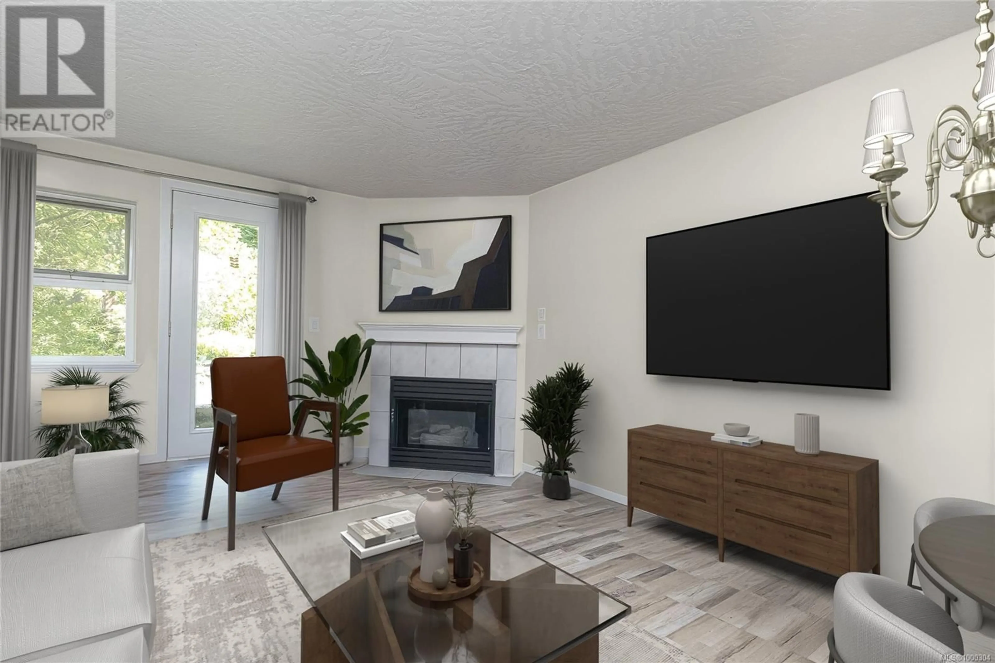 Living room with furniture, wood/laminate floor for 105 - 3010 WASHINGTON AVENUE, Victoria British Columbia V9A1P6