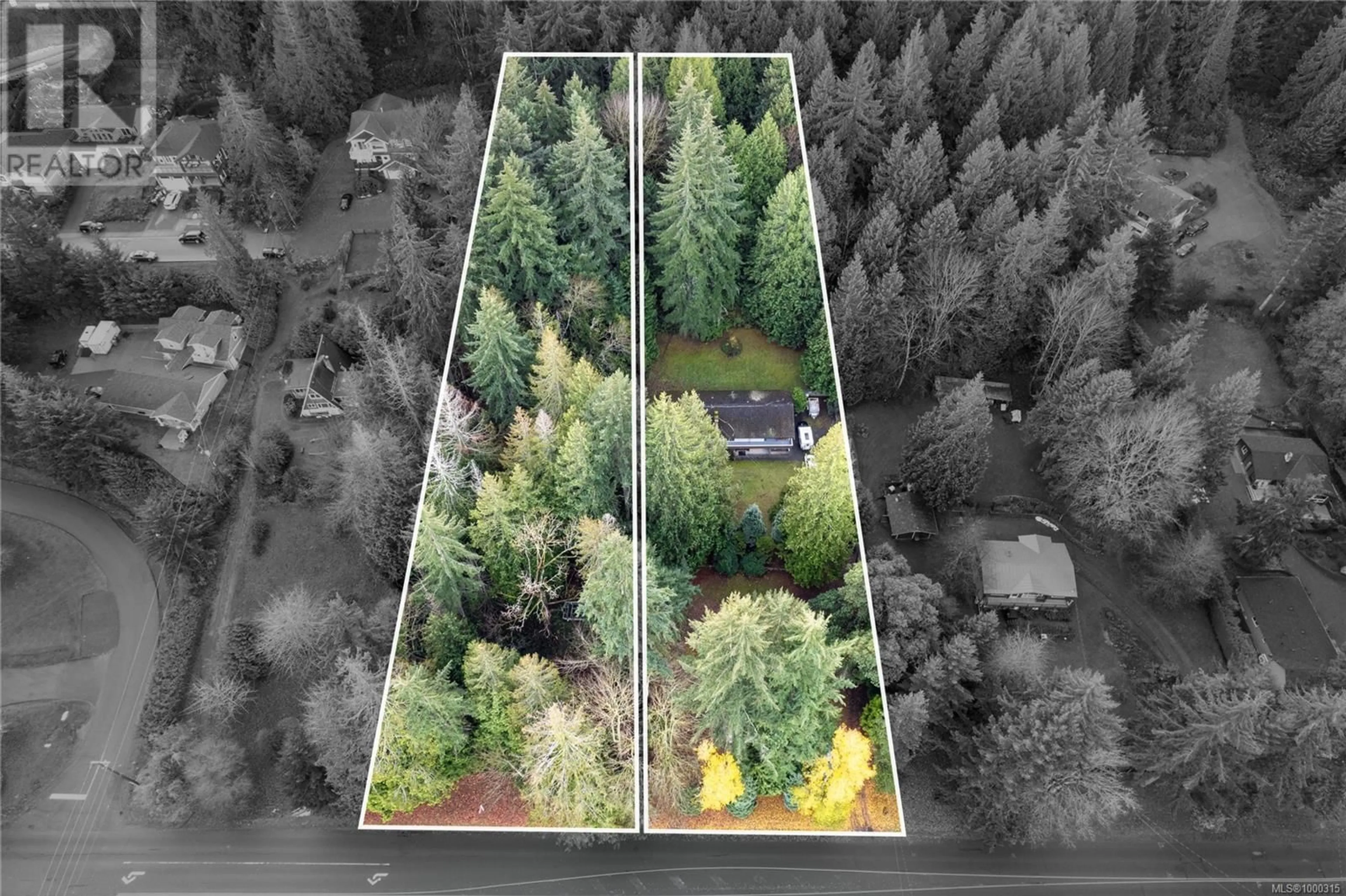 A pic from outside/outdoor area/front of a property/back of a property/a pic from drone, forest/trees view for 5611/5621 HAMMOND BAY ROAD, Nanaimo British Columbia V9T5N2
