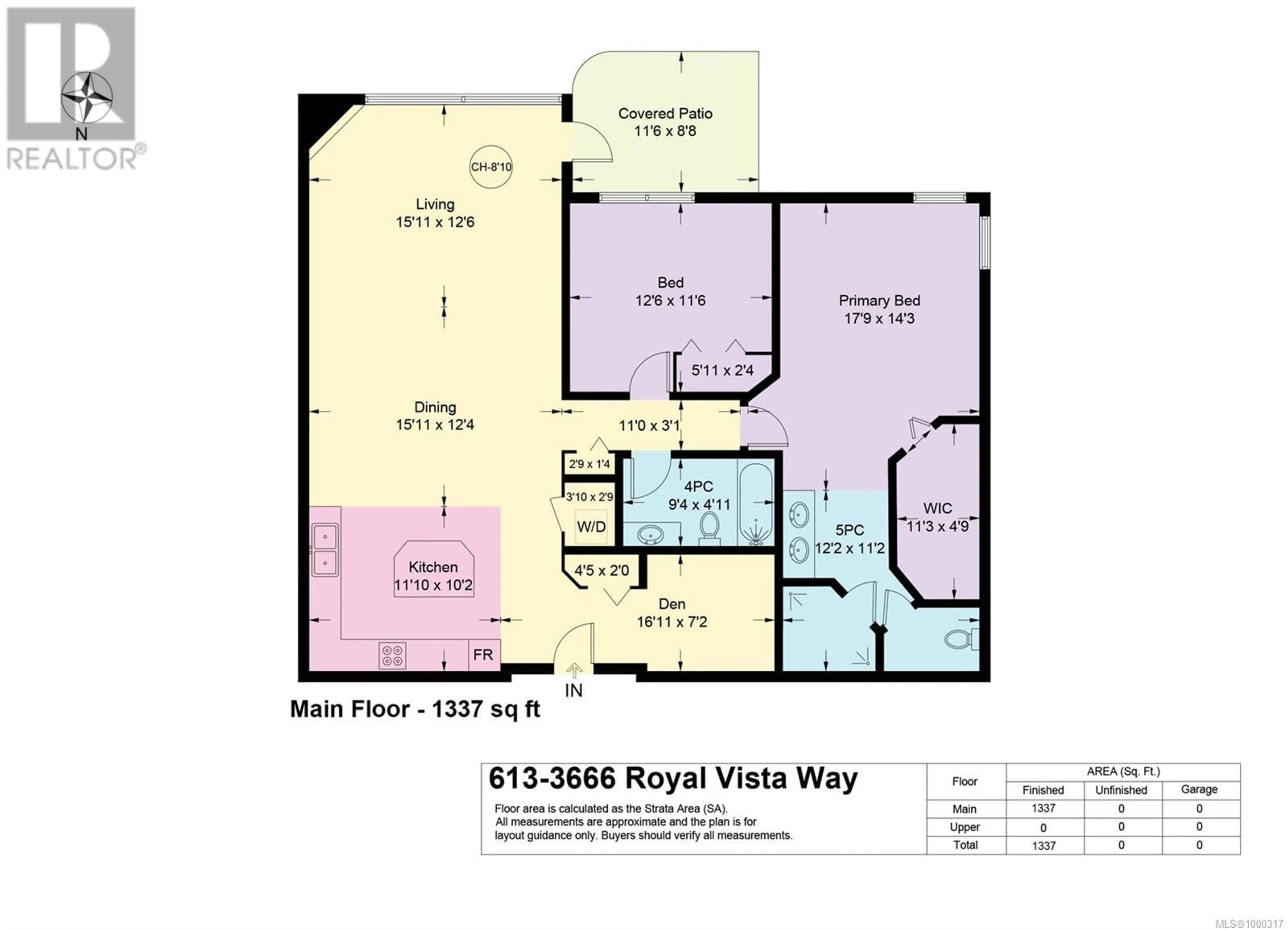 Floor plan for 613 - 3666 ROYAL VISTA WAY, Courtenay British Columbia V9N9X8