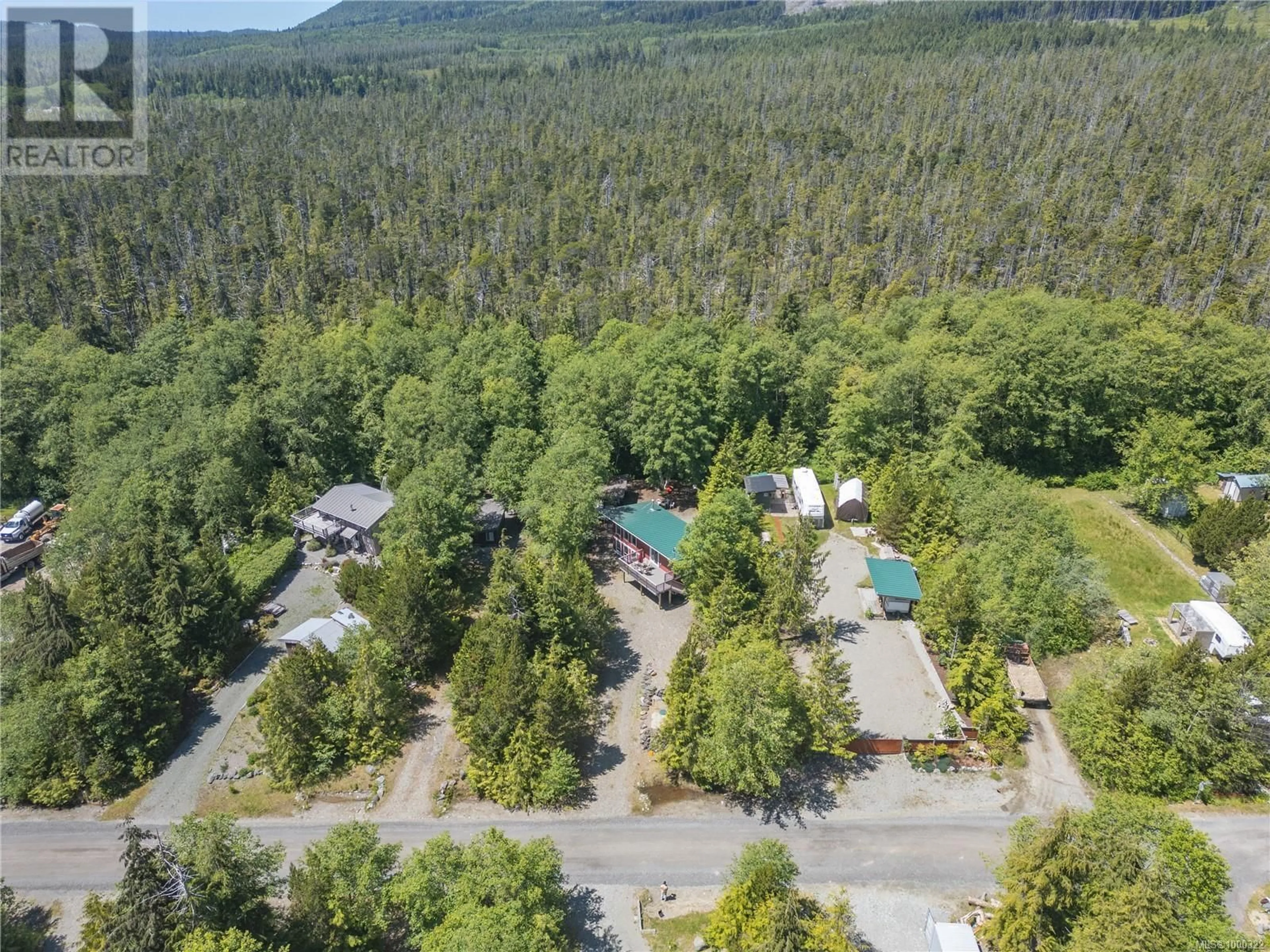 A pic from outside/outdoor area/front of a property/back of a property/a pic from drone, forest/trees view for 1145 SEVENTH AVENUE, Ucluelet British Columbia V0R3A0