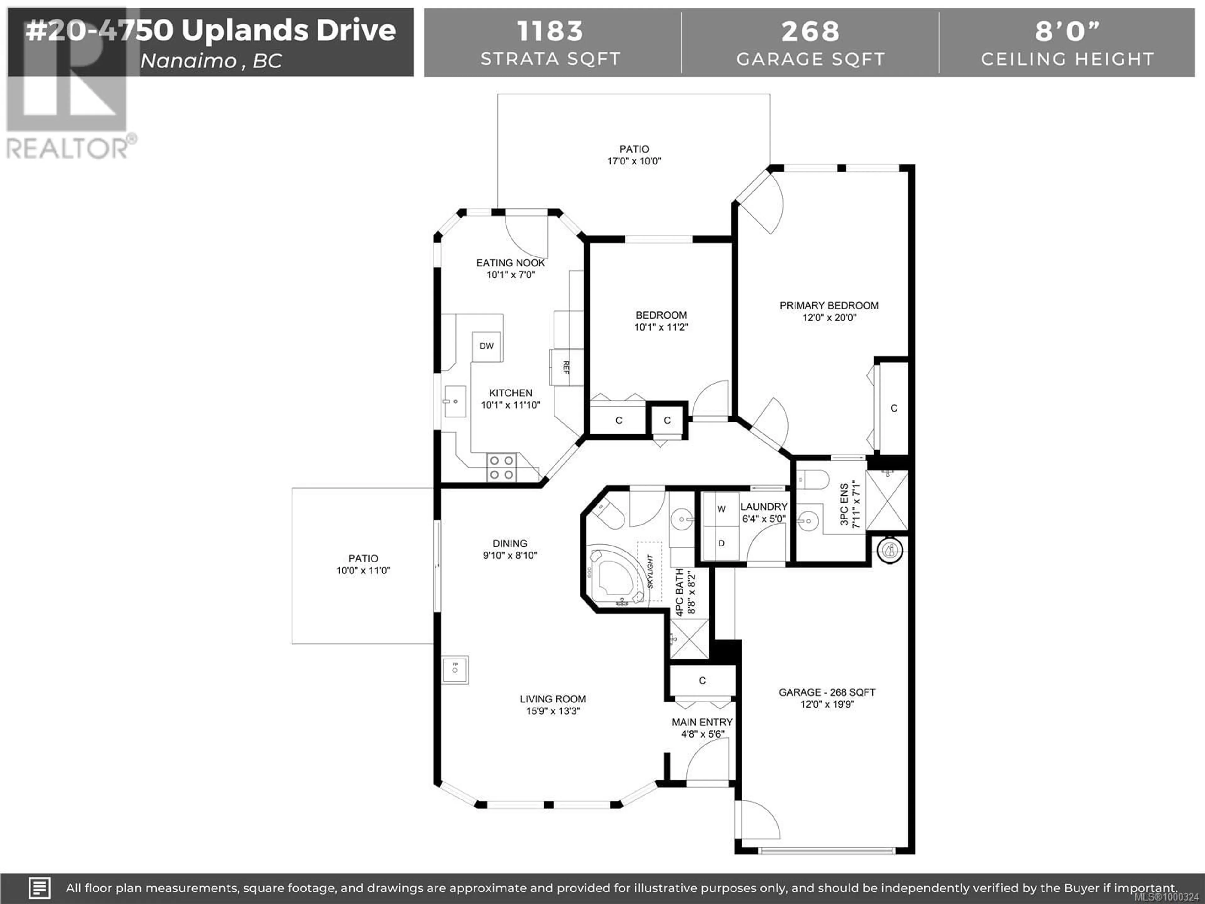 Floor plan for 20 - 4750 UPLANDS DRIVE, Nanaimo British Columbia V9T5V1