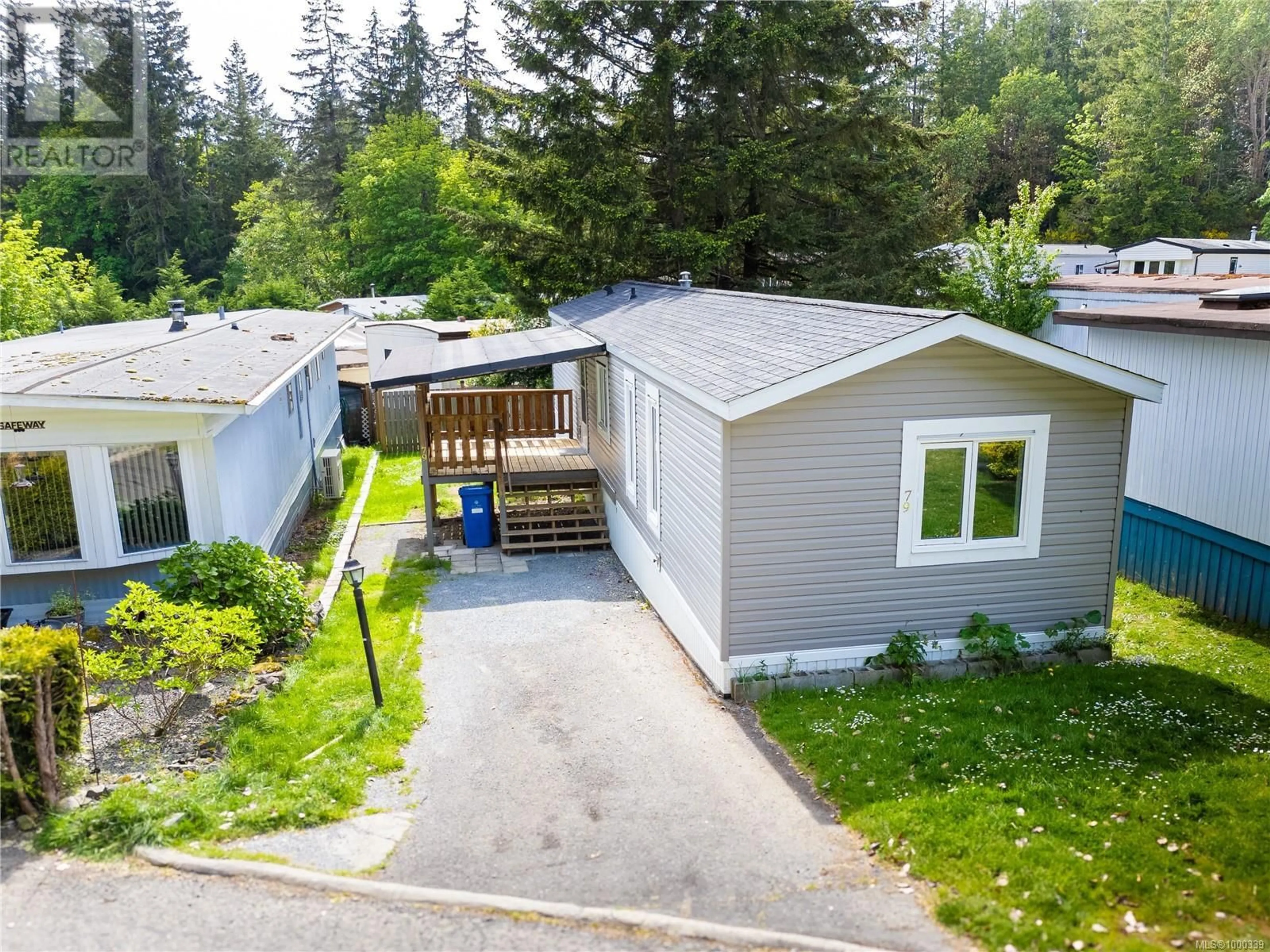A pic from outside/outdoor area/front of a property/back of a property/a pic from drone, street for 79 - 2785 WALLBANK ROAD, Shawnigan Lake British Columbia V8H2A5