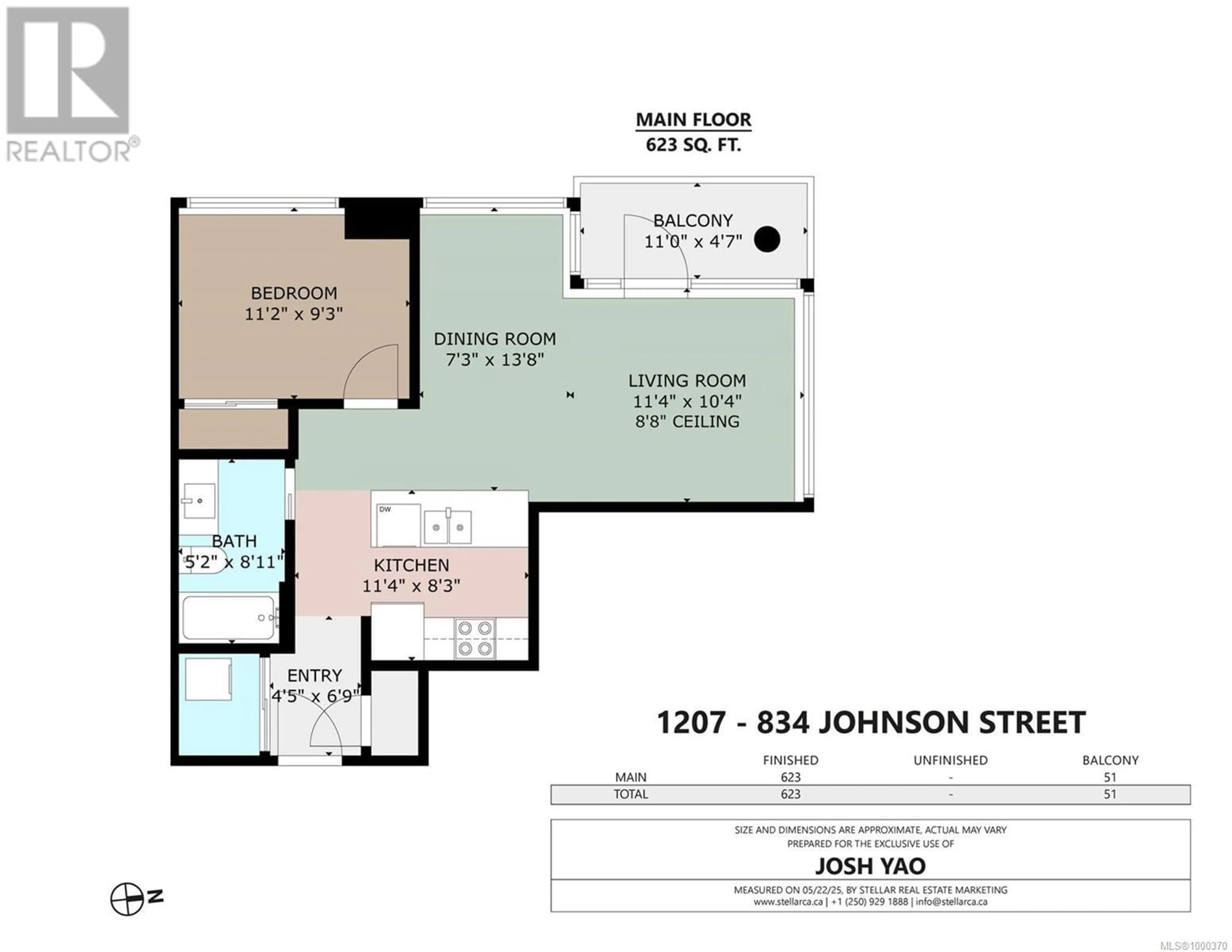 Floor plan for 1207 - 834 JOHNSON STREET, Victoria British Columbia V8W1N3