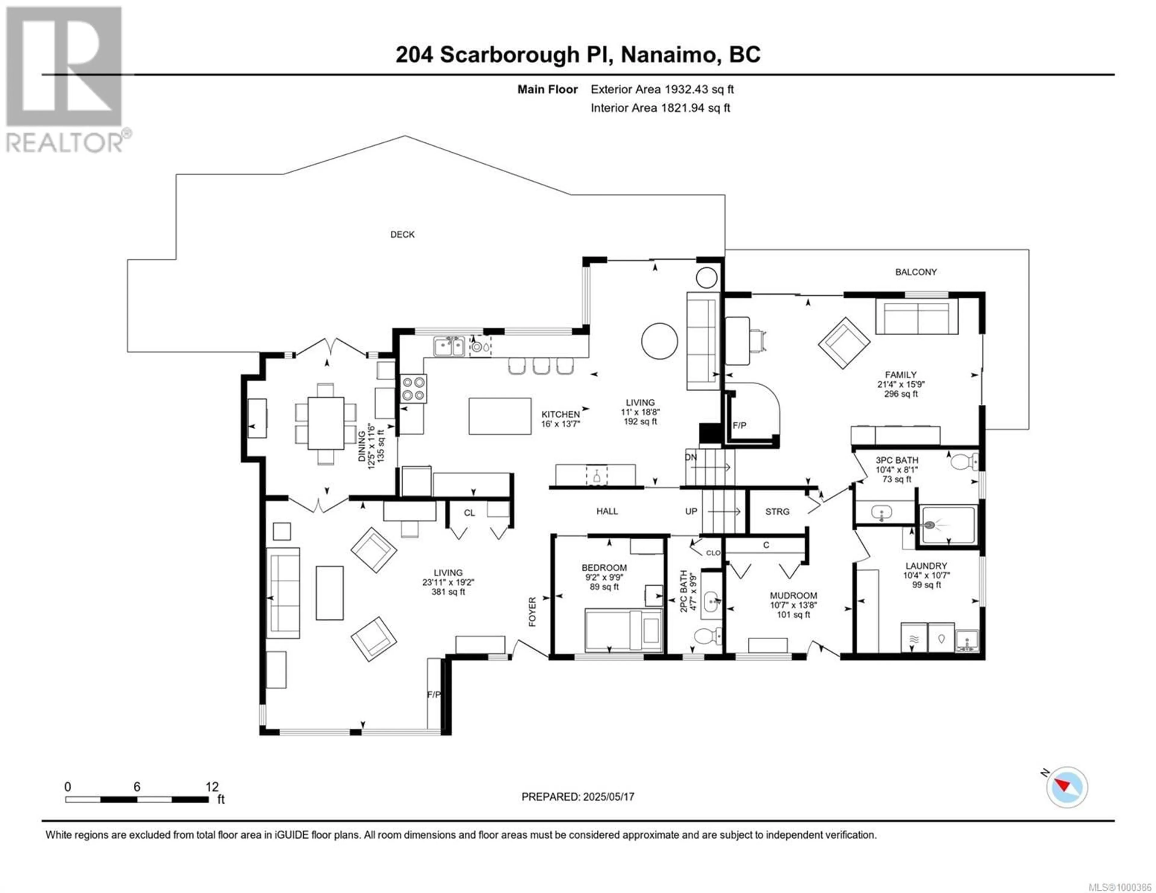 Floor plan for 204 SCARBOROUGH PLACE, Nanaimo British Columbia V9T5L3