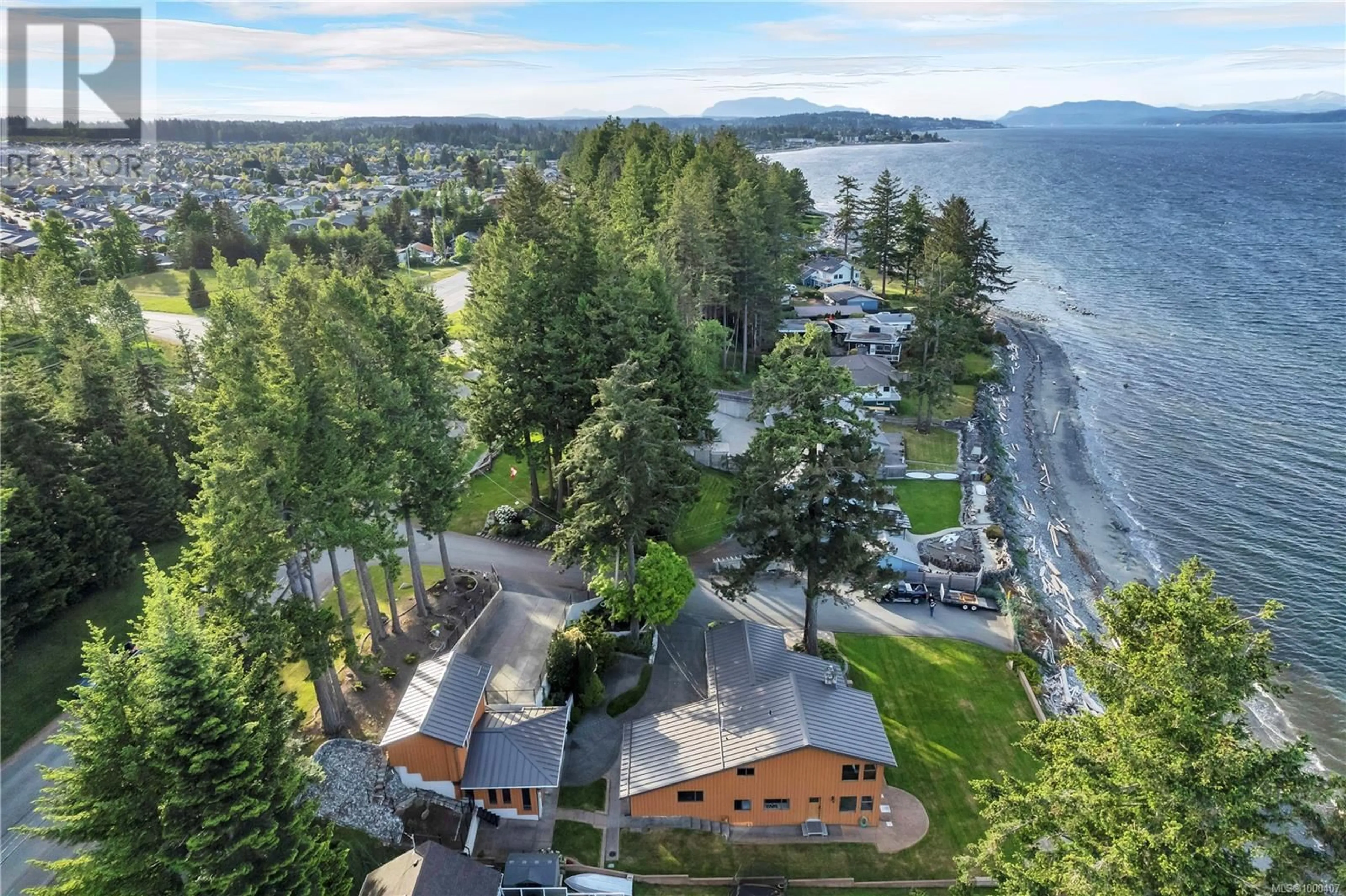 A pic from outside/outdoor area/front of a property/back of a property/a pic from drone, water/lake/river/ocean view for 75 SHELL ROAD, Campbell River British Columbia V9H1L8