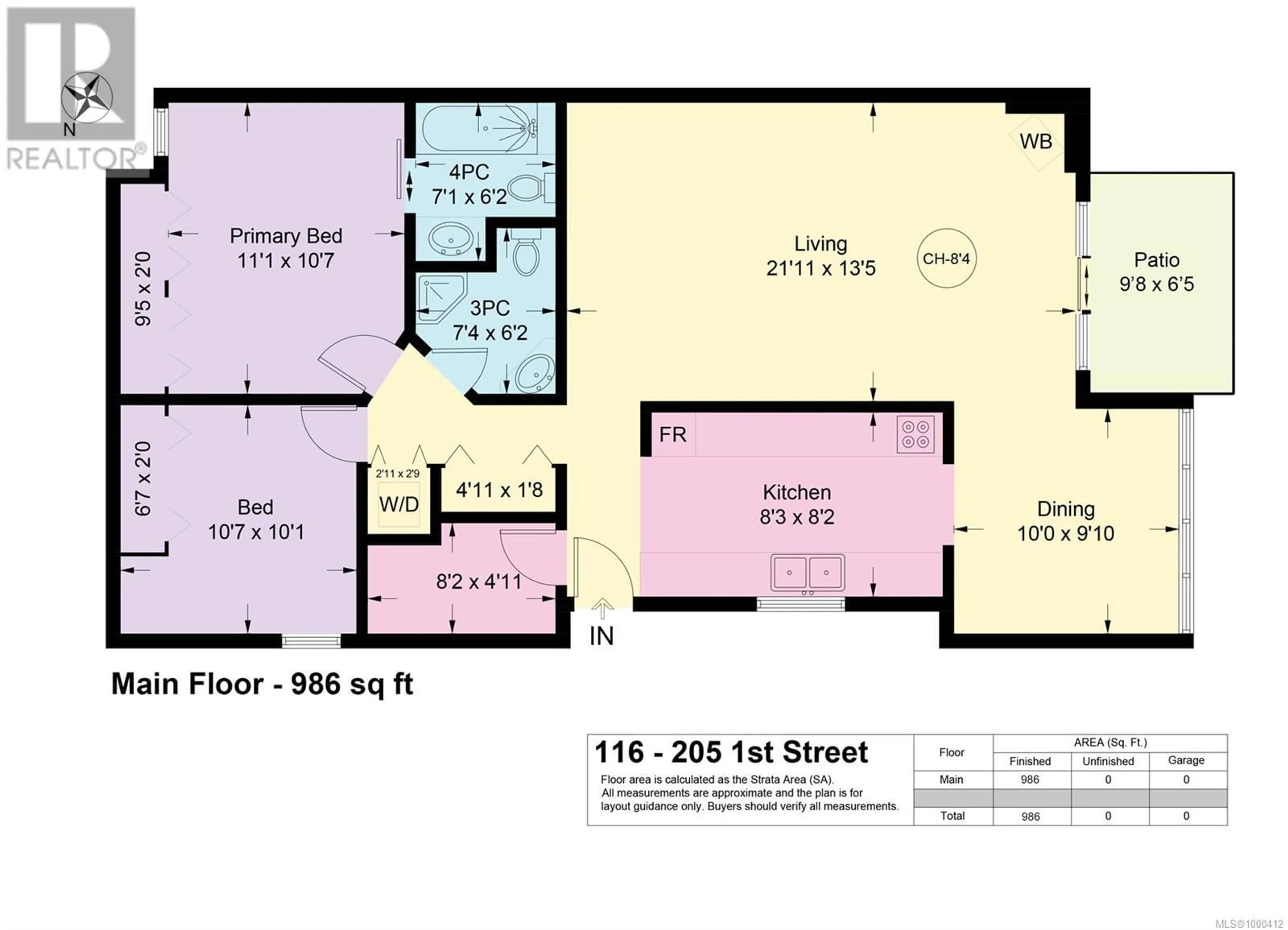 Floor plan for 116 - 205 1ST STREET, Courtenay British Columbia V9N1A5