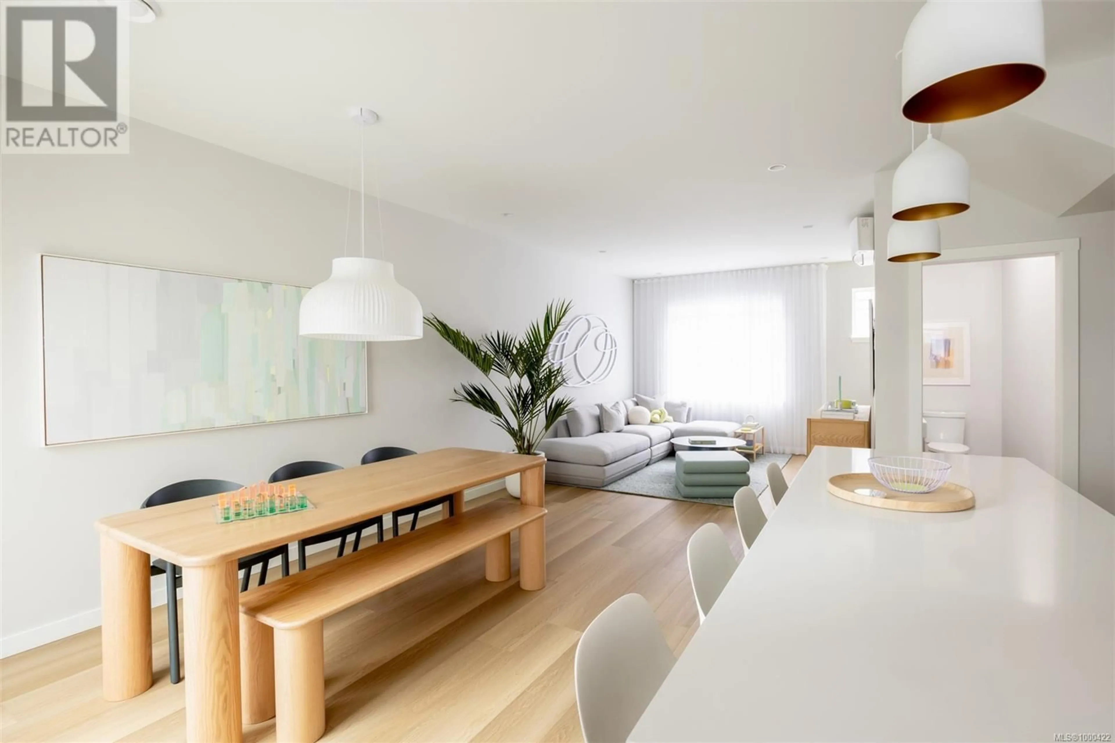 Living room with furniture, wood/laminate floor for 110 - 3220 GLENDALE PLACE, Langford British Columbia V9B1Y2