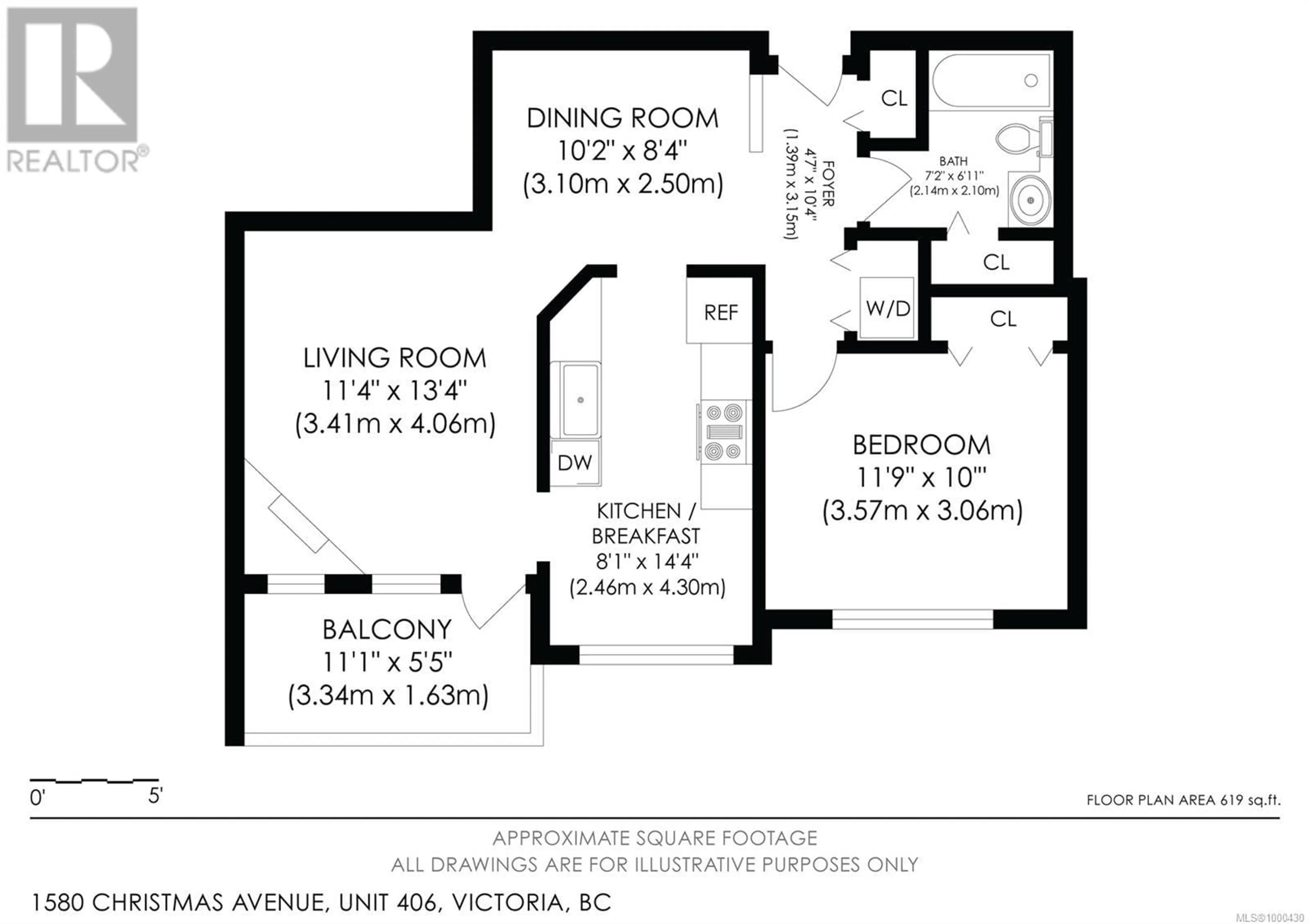 Floor plan for 406 - 1580 CHRISTMAS AVENUE, Saanich British Columbia V8P2X2