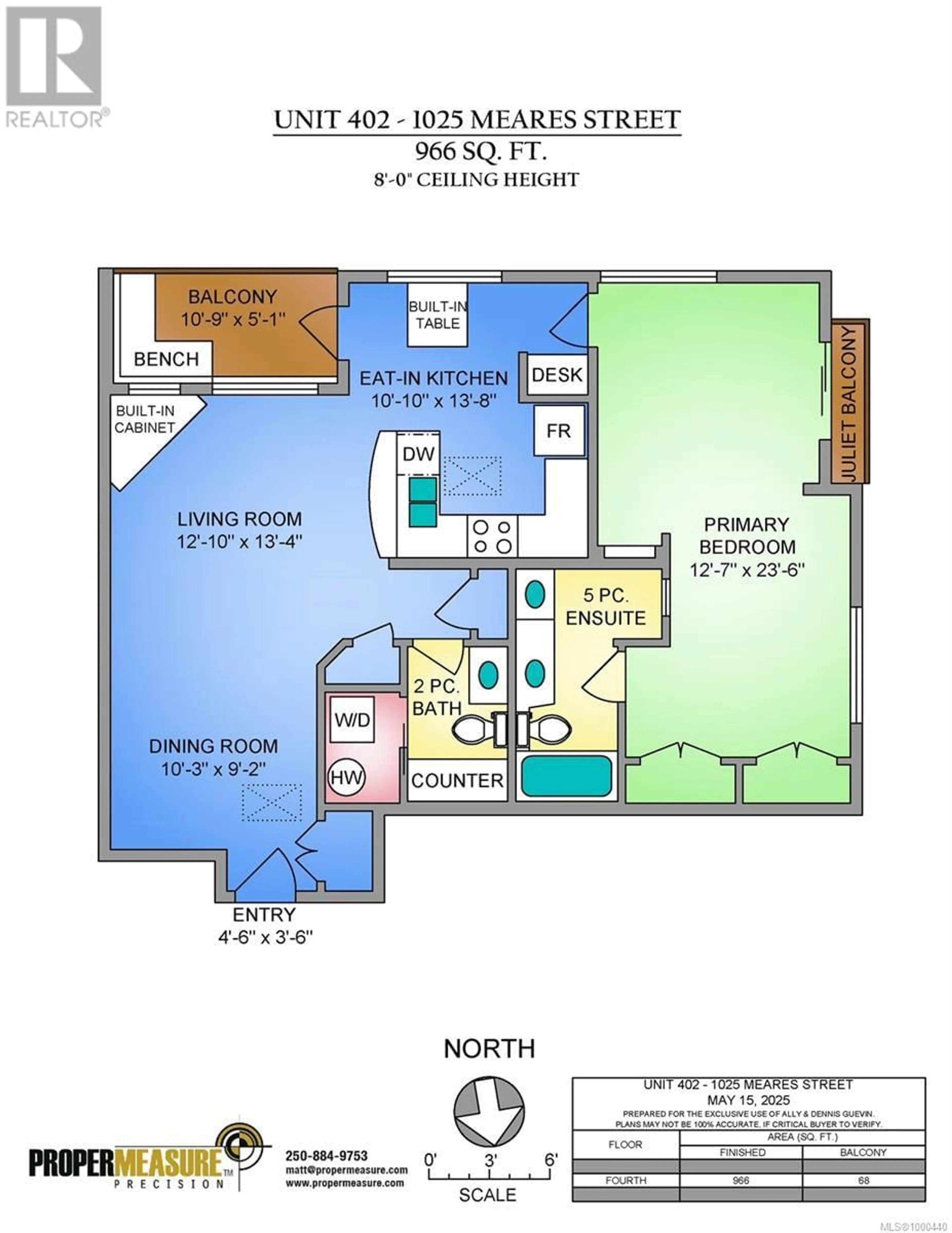 Floor plan for 402 - 1025 MEARES STREET, Victoria British Columbia V8V3J7