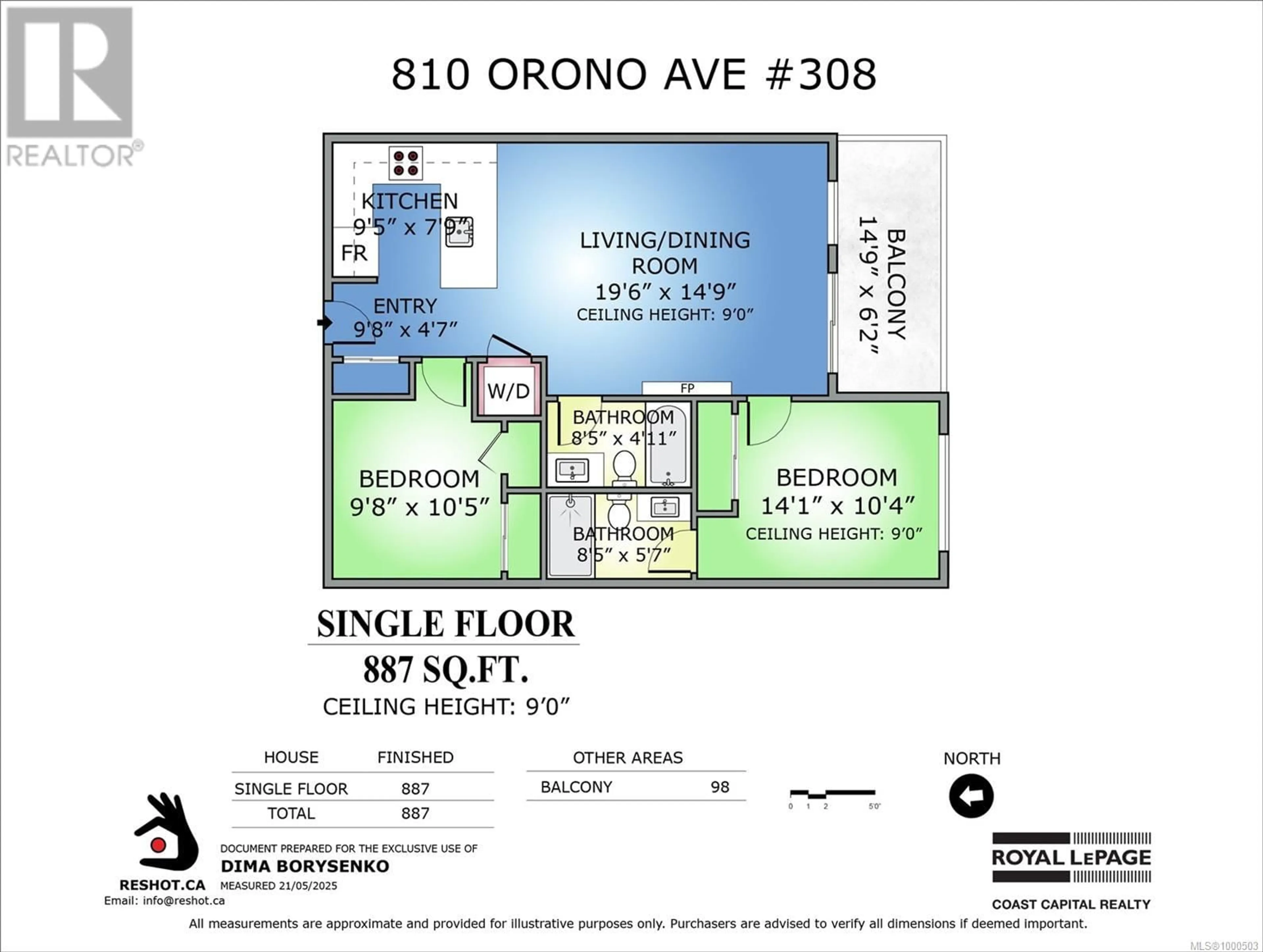 Floor plan for 308 - 810 ORONO AVENUE, Langford British Columbia V9B2T9