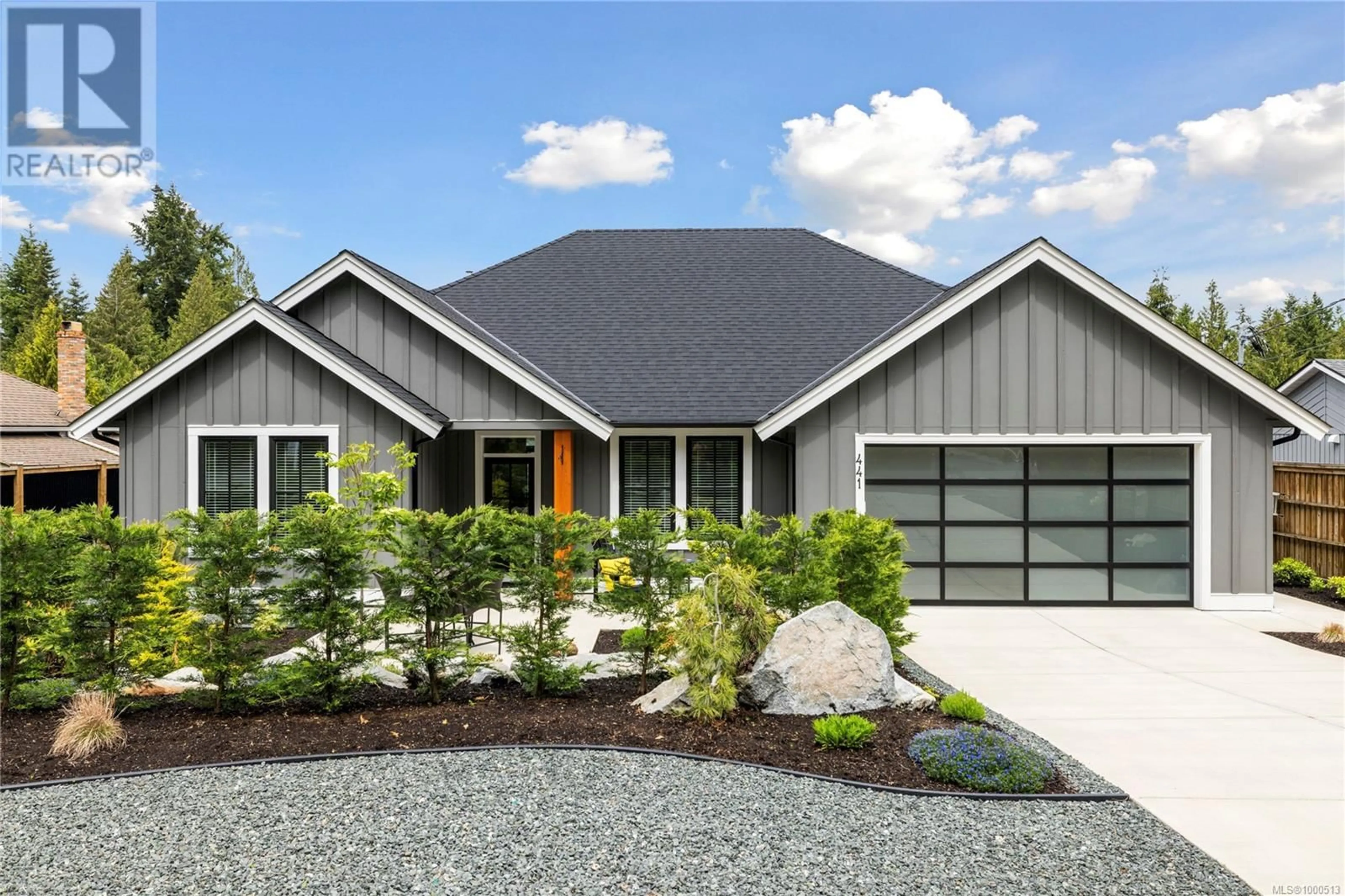 Home with vinyl exterior material, street for 441 MILL ROAD, Qualicum Beach British Columbia V9K1J6