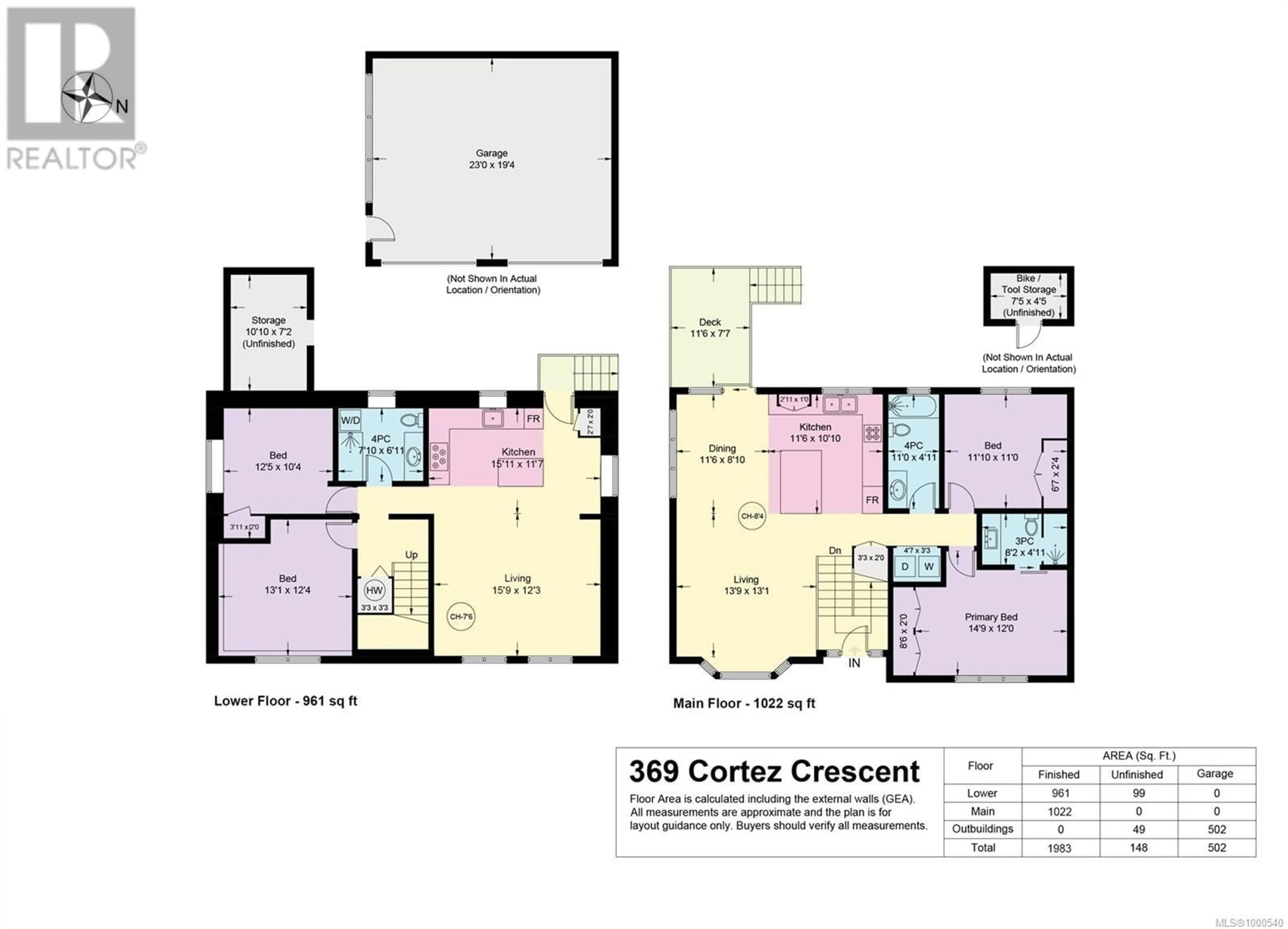 Floor plan for 369 CORTEZ CRESCENT, Comox British Columbia V9M3B9