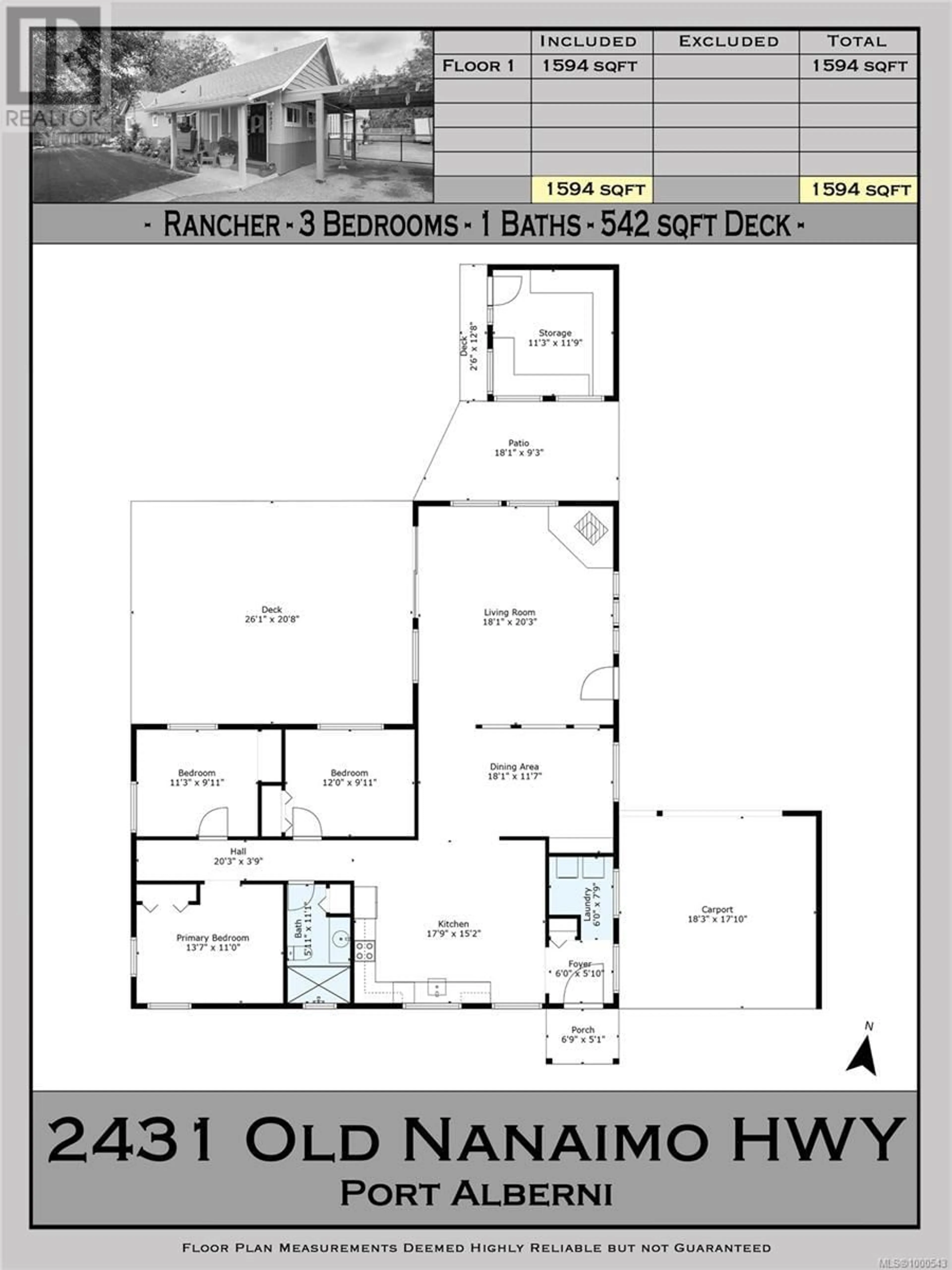 Floor plan for 2431 OLD NANAIMO HIGHWAY, Port Alberni British Columbia V9Y8P6