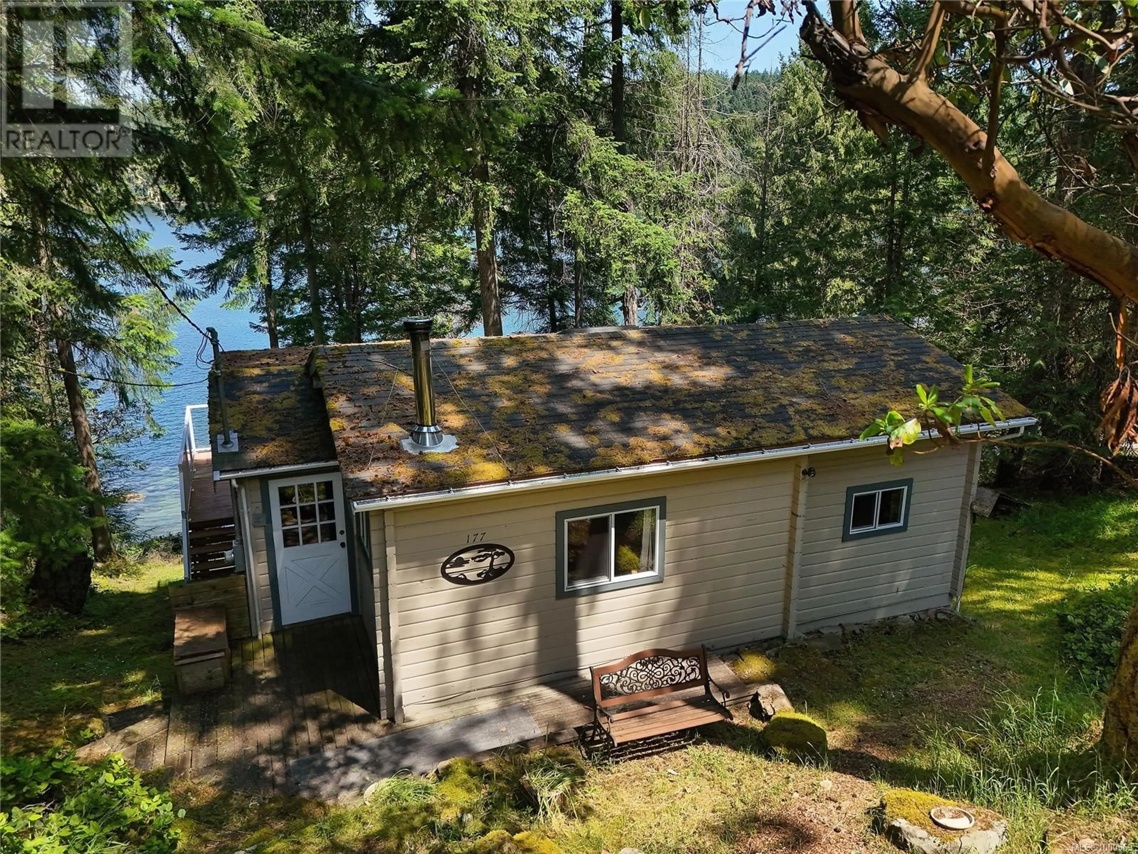 A pic from outside/outdoor area/front of a property/back of a property/a pic from drone, water/lake/river/ocean view for 177 MARINERS WAY, Mayne Island British Columbia V0N2J2