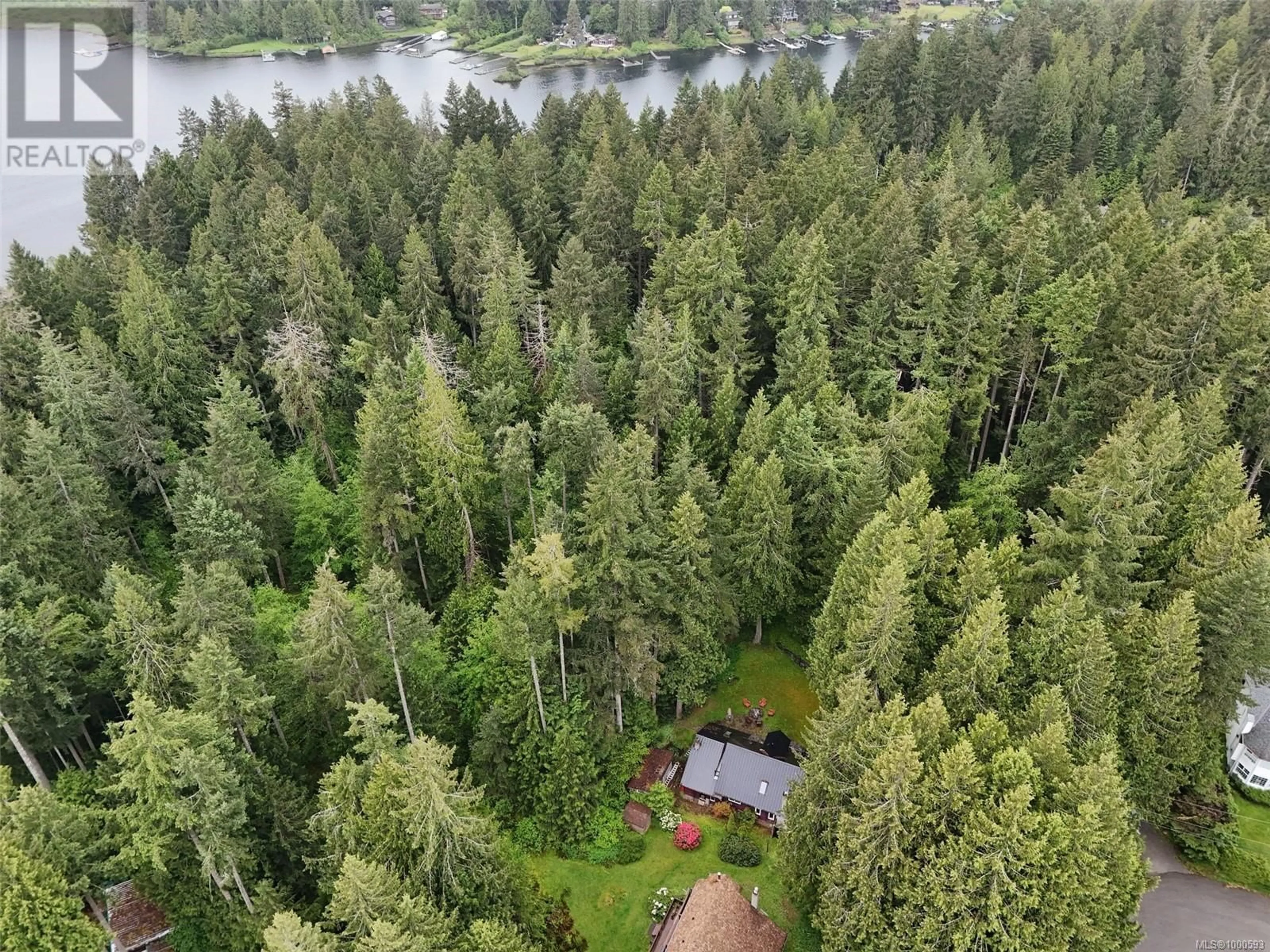 A pic from outside/outdoor area/front of a property/back of a property/a pic from drone, forest/trees view for 2680 SUNNY GLADES LANE, Shawnigan Lake British Columbia V0R2W0