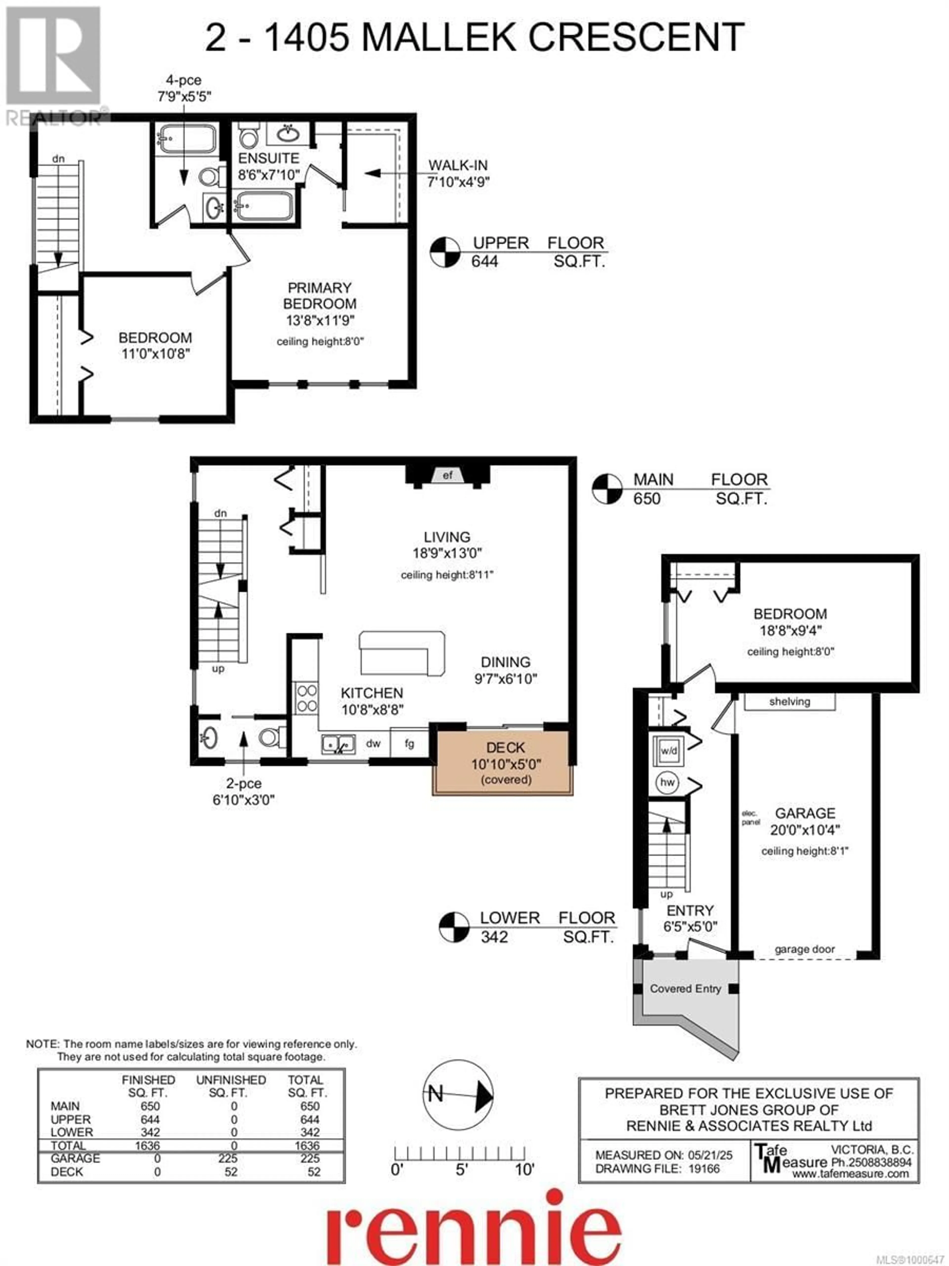 Floor plan for 2 - 1405 MALLEK CRESCENT, Victoria British Columbia V8T0A3