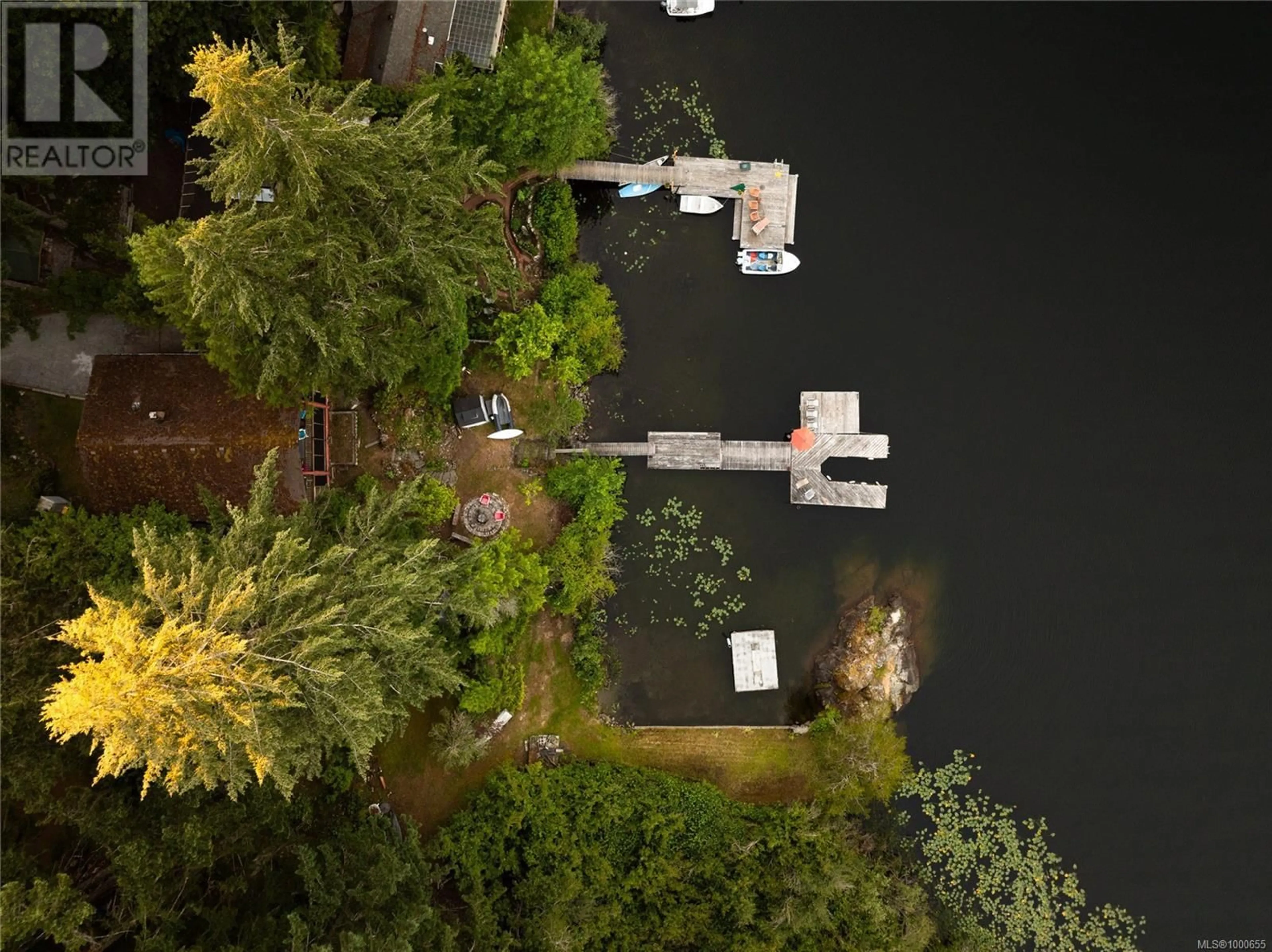 A pic from outside/outdoor area/front of a property/back of a property/a pic from drone, water/lake/river/ocean view for 1415 WEST SHAWNIGAN LAKE ROAD, Shawnigan Lake British Columbia V0R2W0