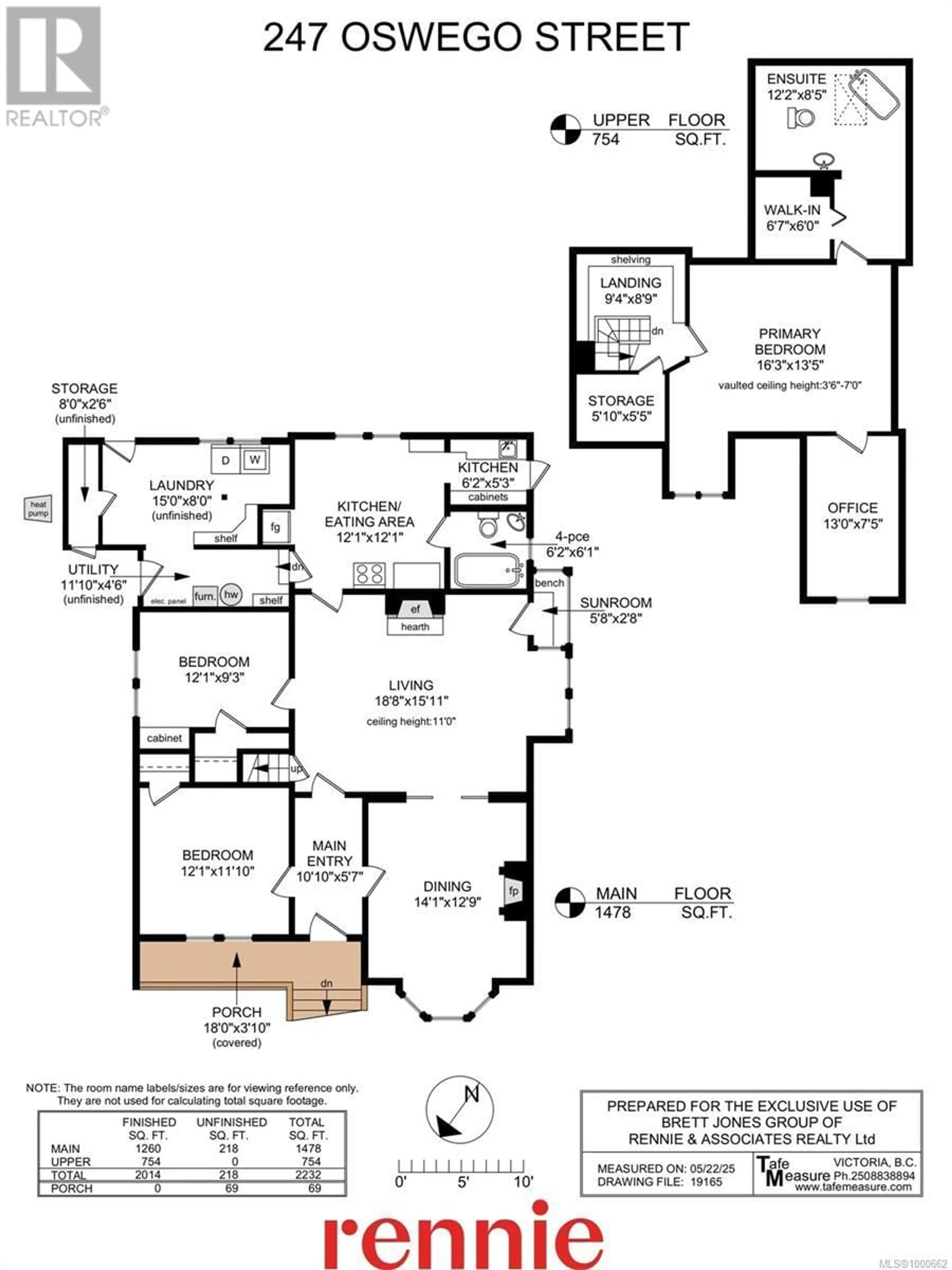 Floor plan for 247 OSWEGO STREET, Victoria British Columbia V8V2B4