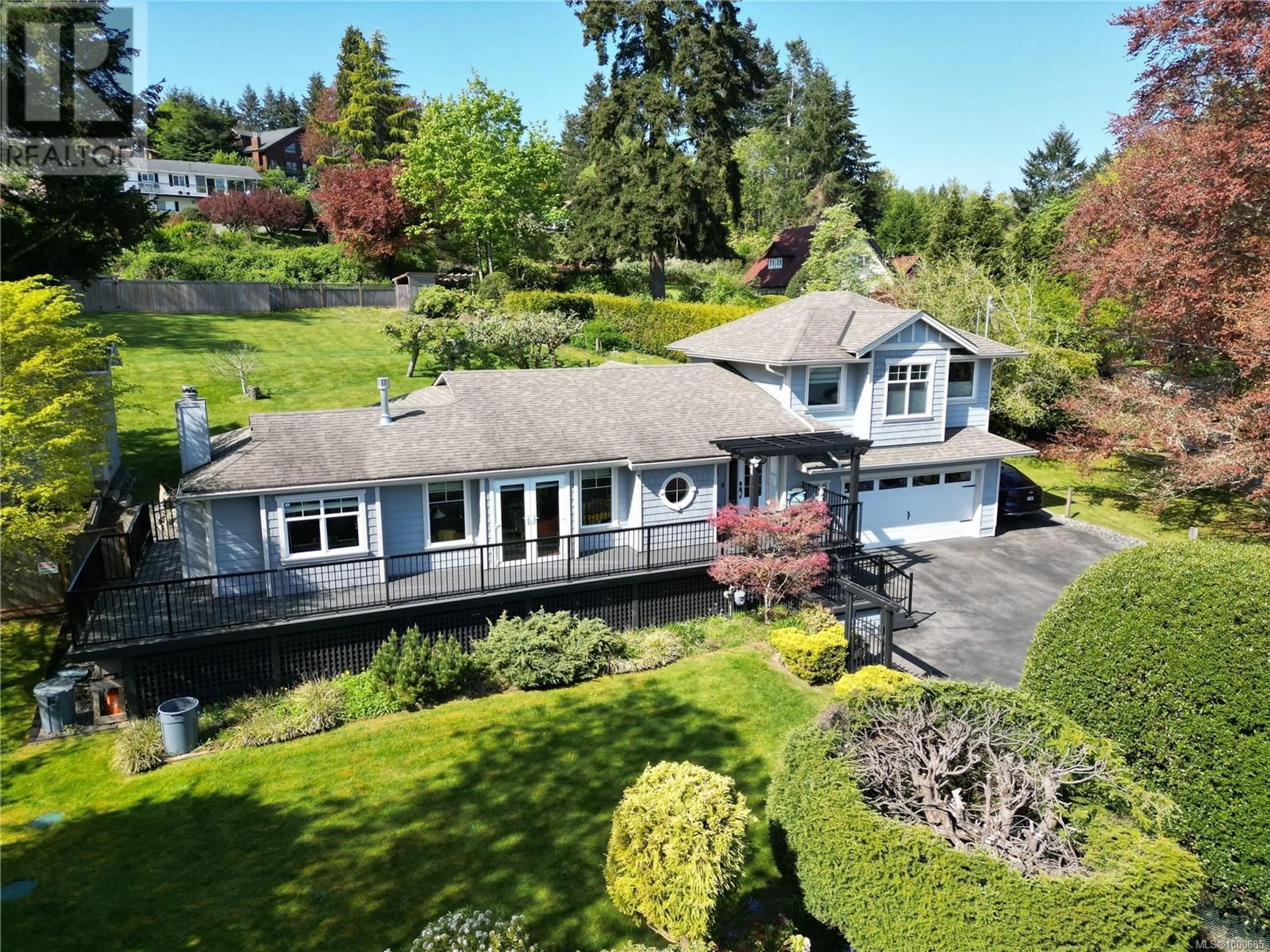 A pic from outside/outdoor area/front of a property/back of a property/a pic from drone, water/lake/river/ocean view for 2618 MILL BAY ROAD, Mill Bay British Columbia V8H1C9