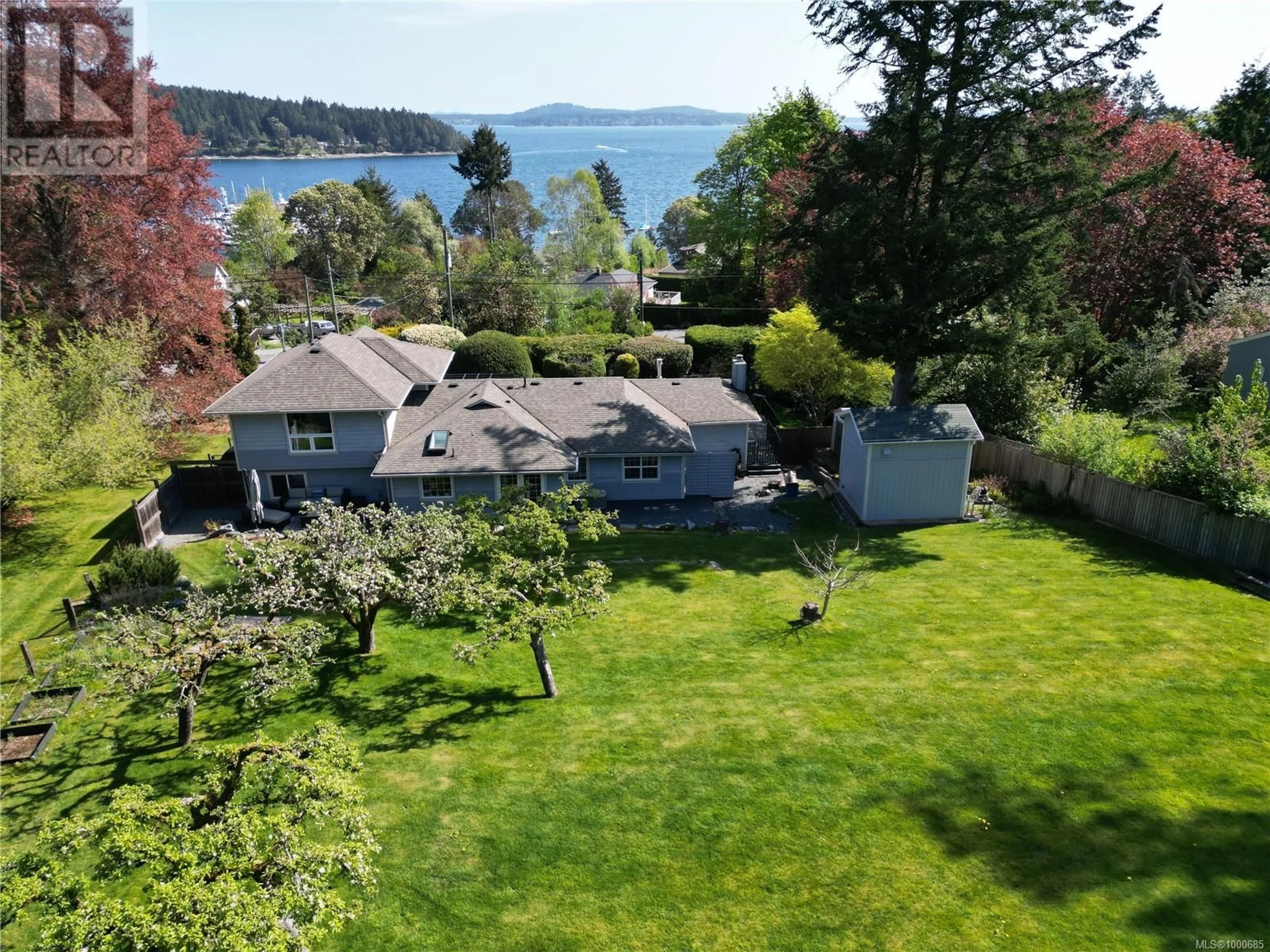 A pic from outside/outdoor area/front of a property/back of a property/a pic from drone, water/lake/river/ocean view for 2618 MILL BAY ROAD, Mill Bay British Columbia V8H1C9