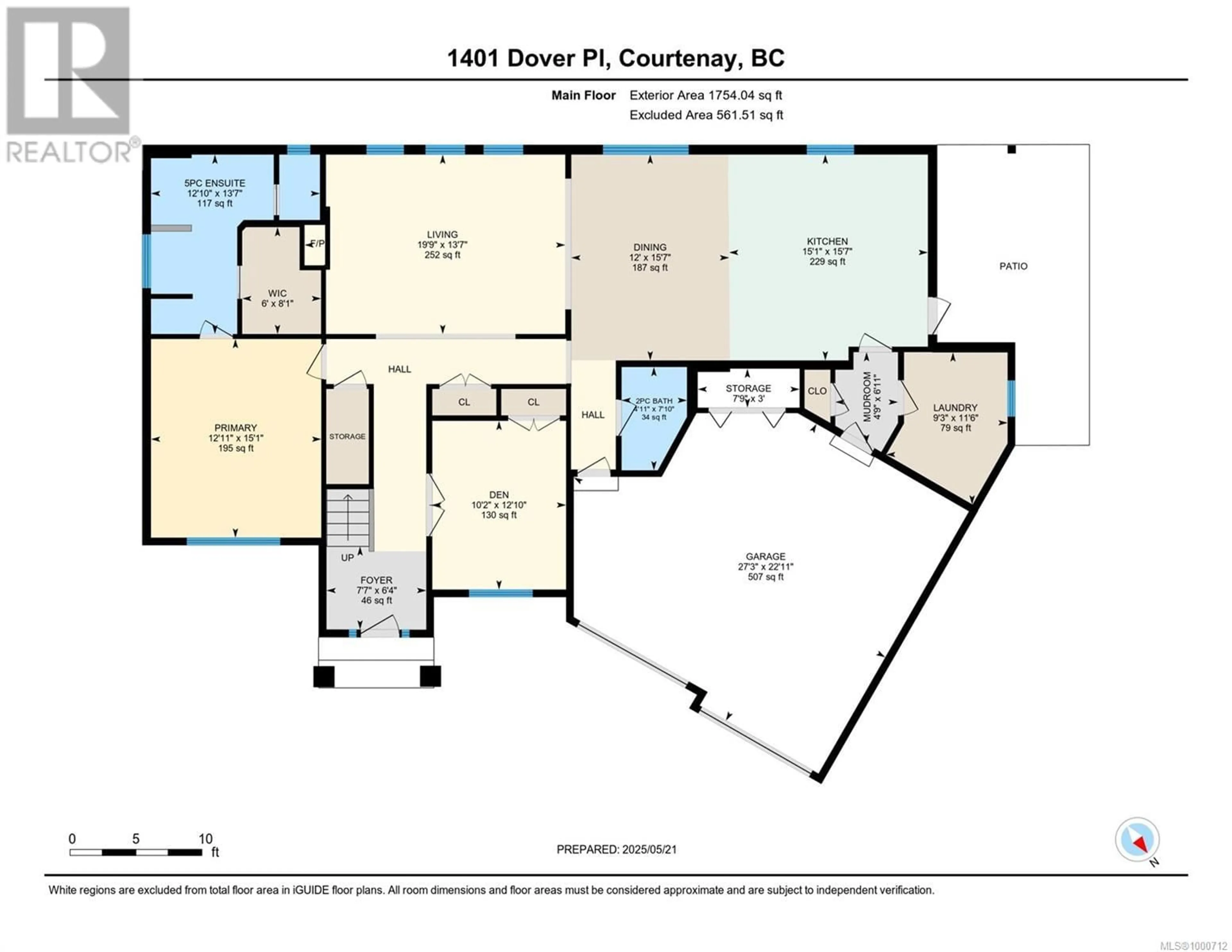 Floor plan for 1401 DOVER PLACE, Courtenay British Columbia V9N4B1