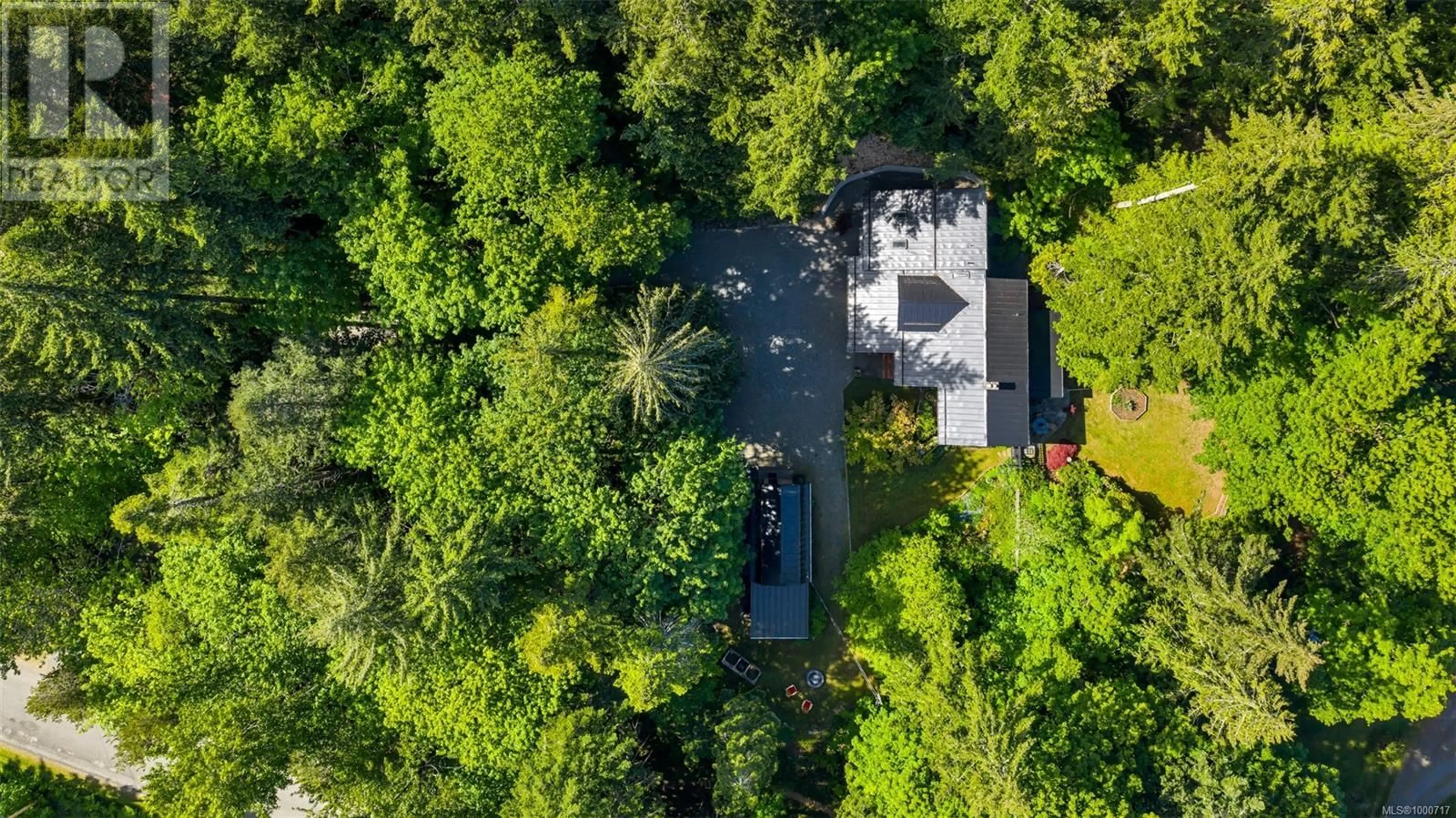 A pic from outside/outdoor area/front of a property/back of a property/a pic from drone, forest/trees view for 5047 ELLISON PLACE, Duncan British Columbia V9L6H5
