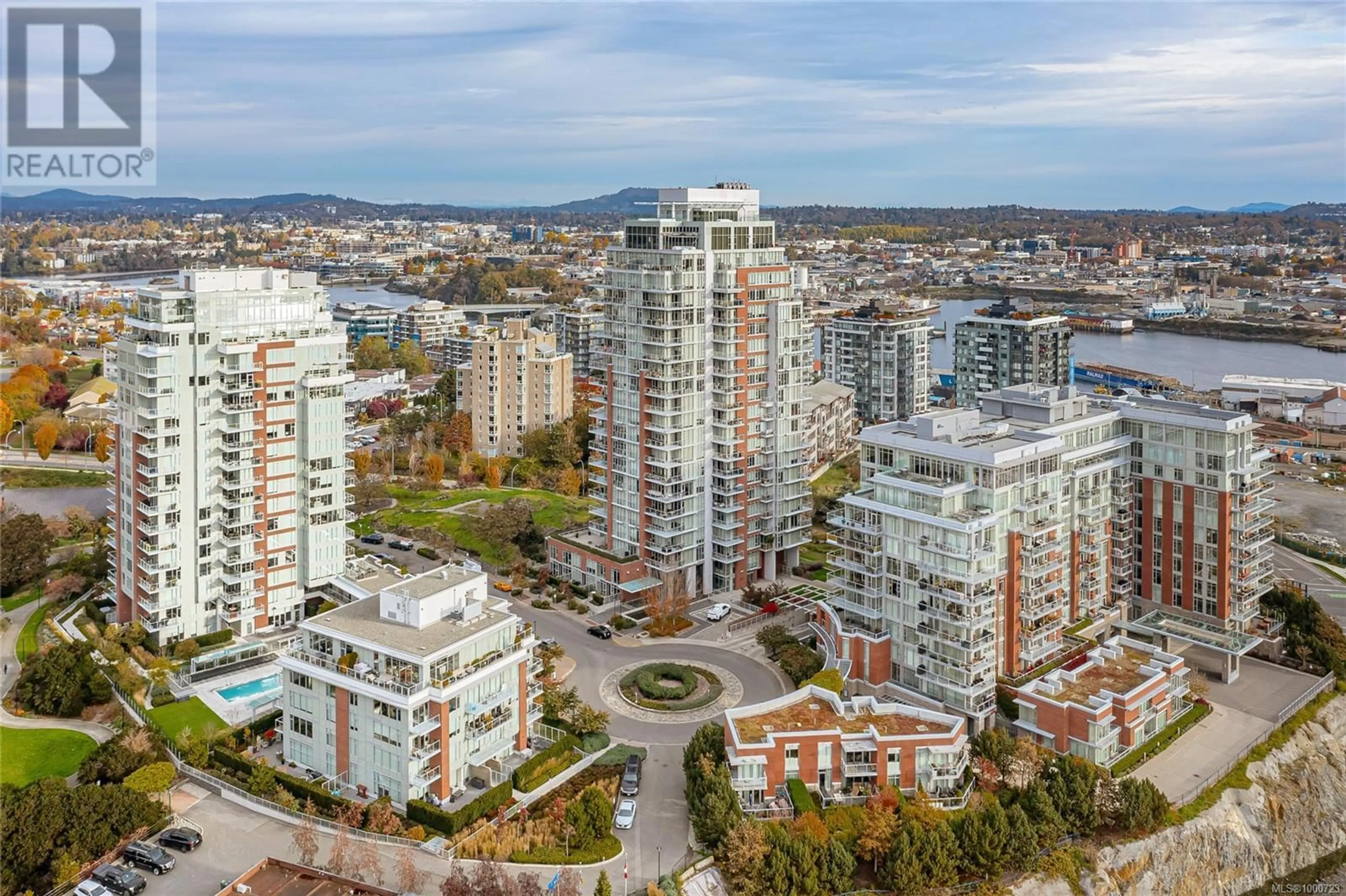 A pic from outside/outdoor area/front of a property/back of a property/a pic from drone, city buildings view from balcony for 606 - 83 SAGHALIE ROAD, Victoria British Columbia V9A0E7