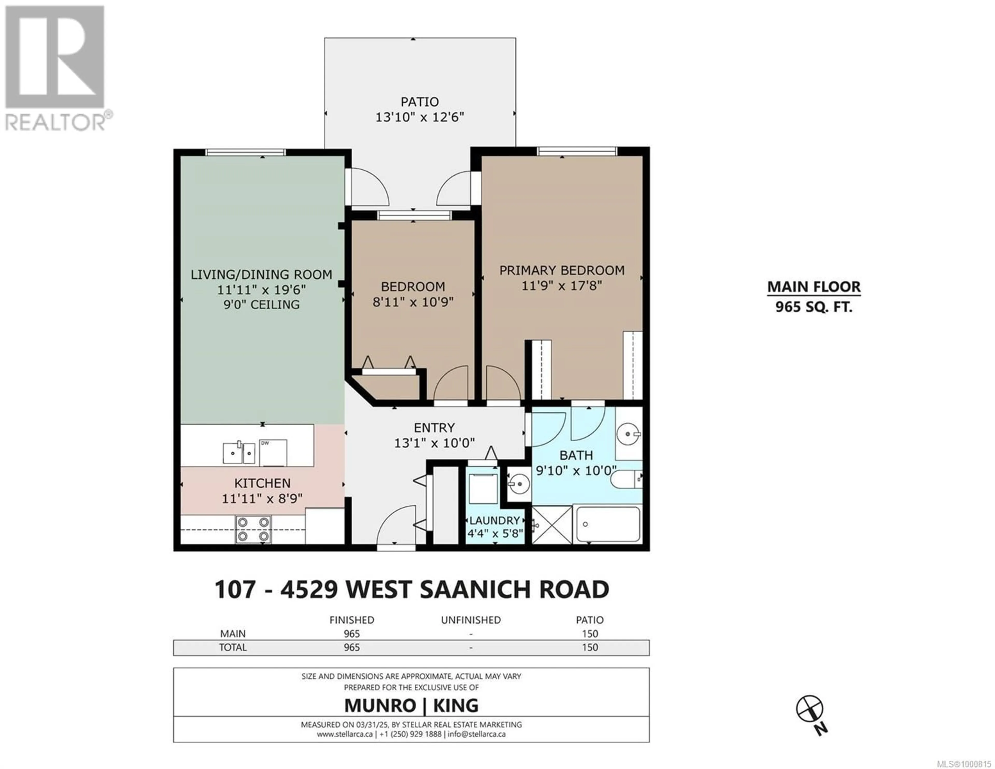 Floor plan for 107 - 4529 WEST SAANICH ROAD, Saanich British Columbia V8Z3G3