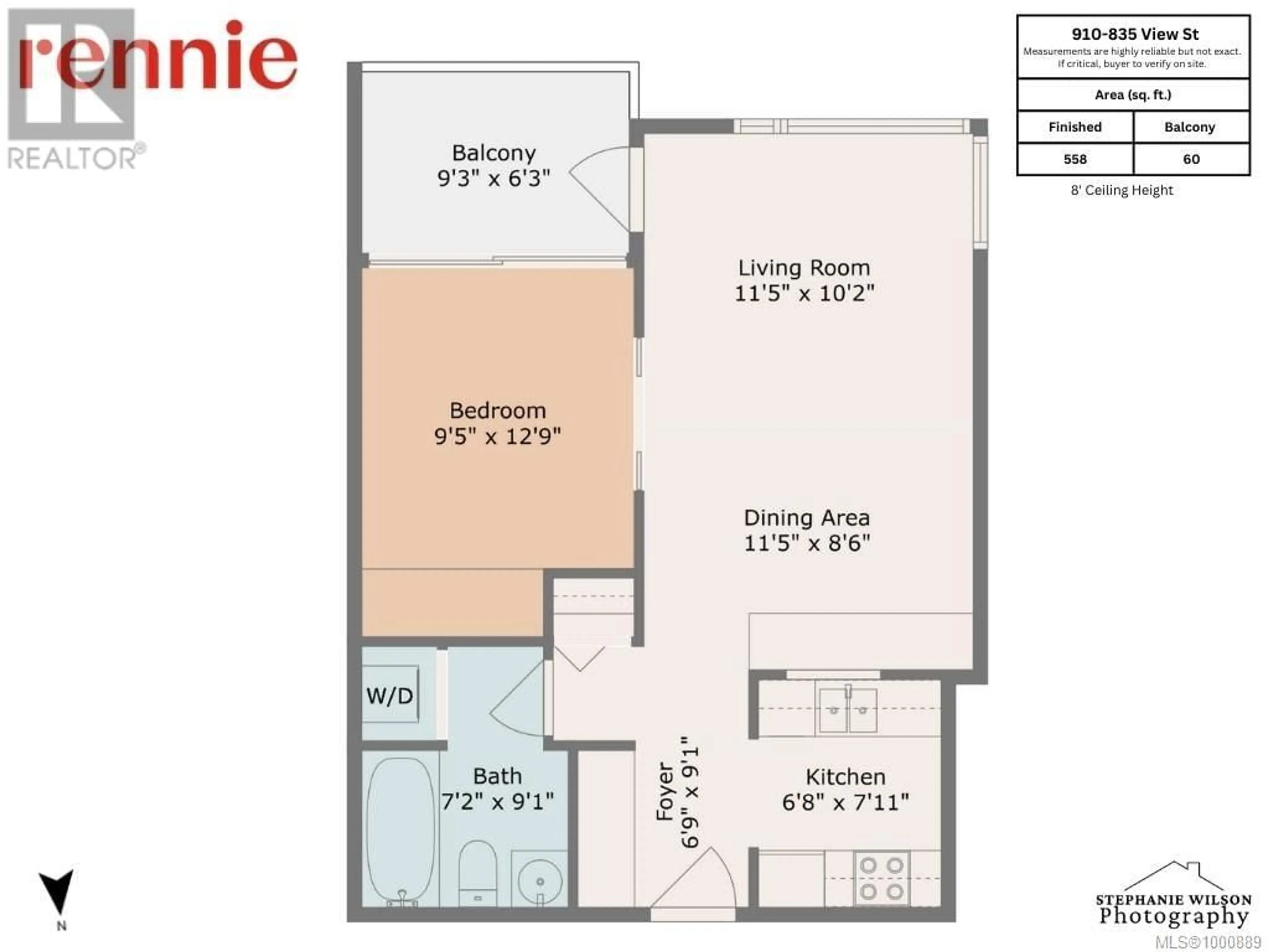 Floor plan for 910 - 835 VIEW STREET, Victoria British Columbia V8X3L6