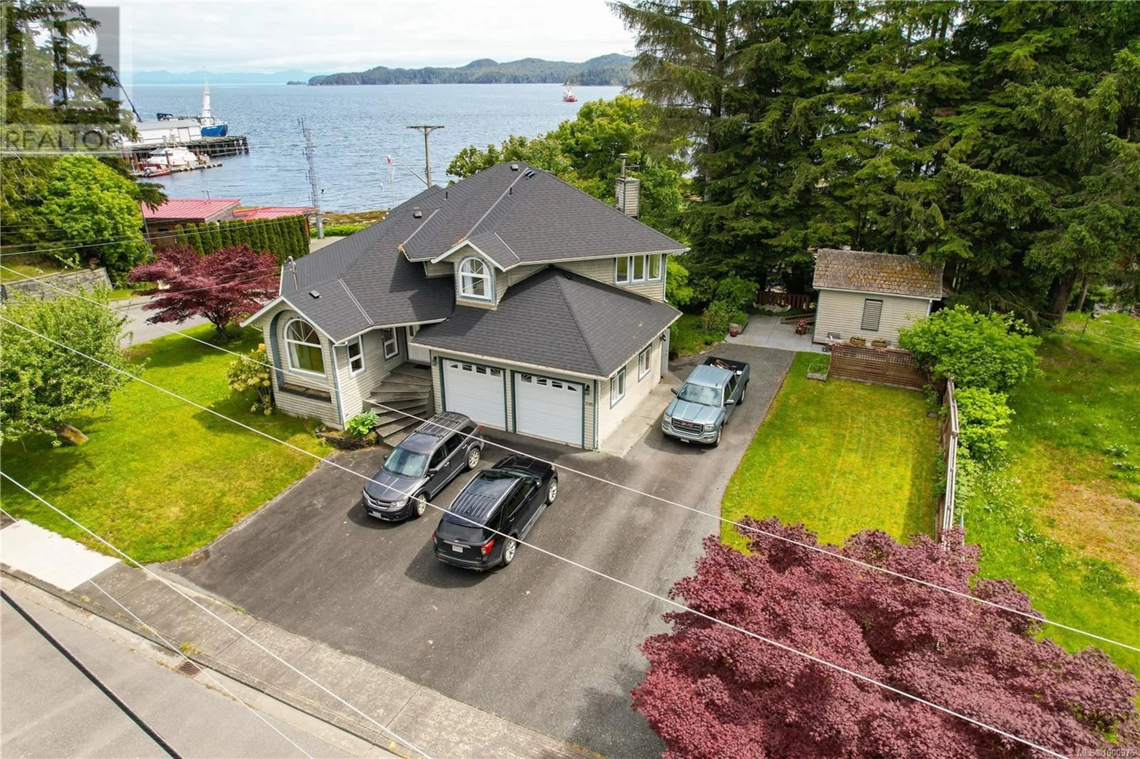 A pic from outside/outdoor area/front of a property/back of a property/a pic from drone, water/lake/river/ocean view for 7085 SHORNCLIFFE AVENUE, Port Hardy British Columbia V0N2P0