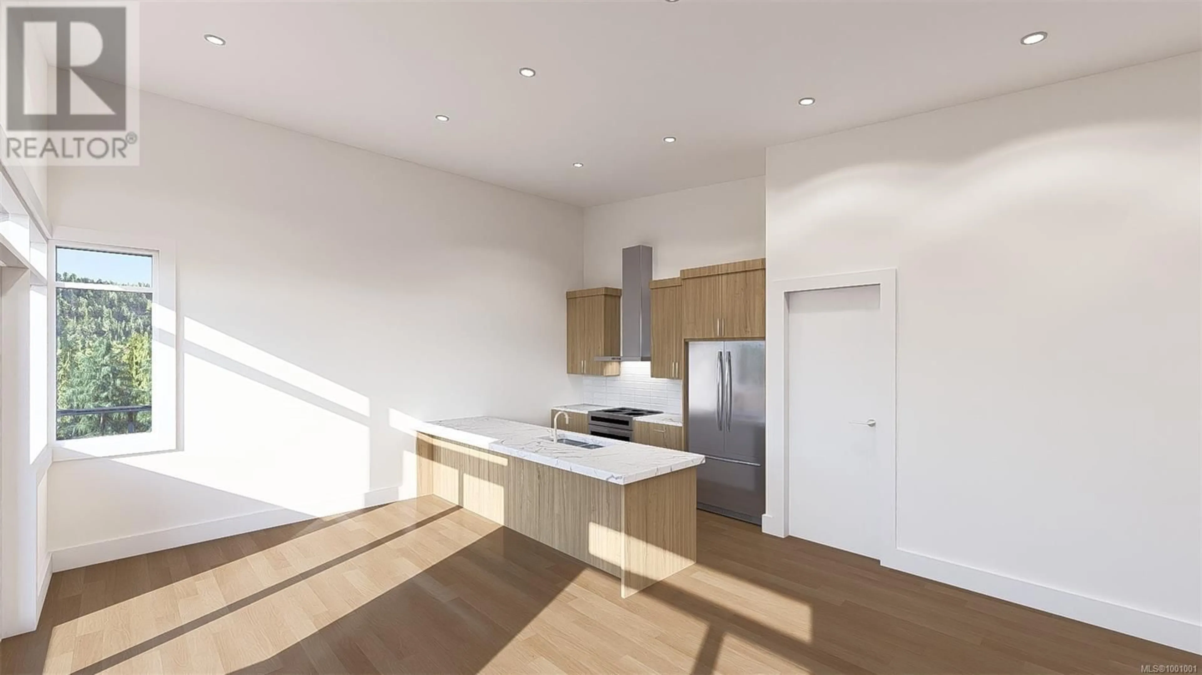 Open concept kitchen, wood/laminate floor for 11 - 7181 LANTZVILLE ROAD, Lantzville British Columbia V0R2H0