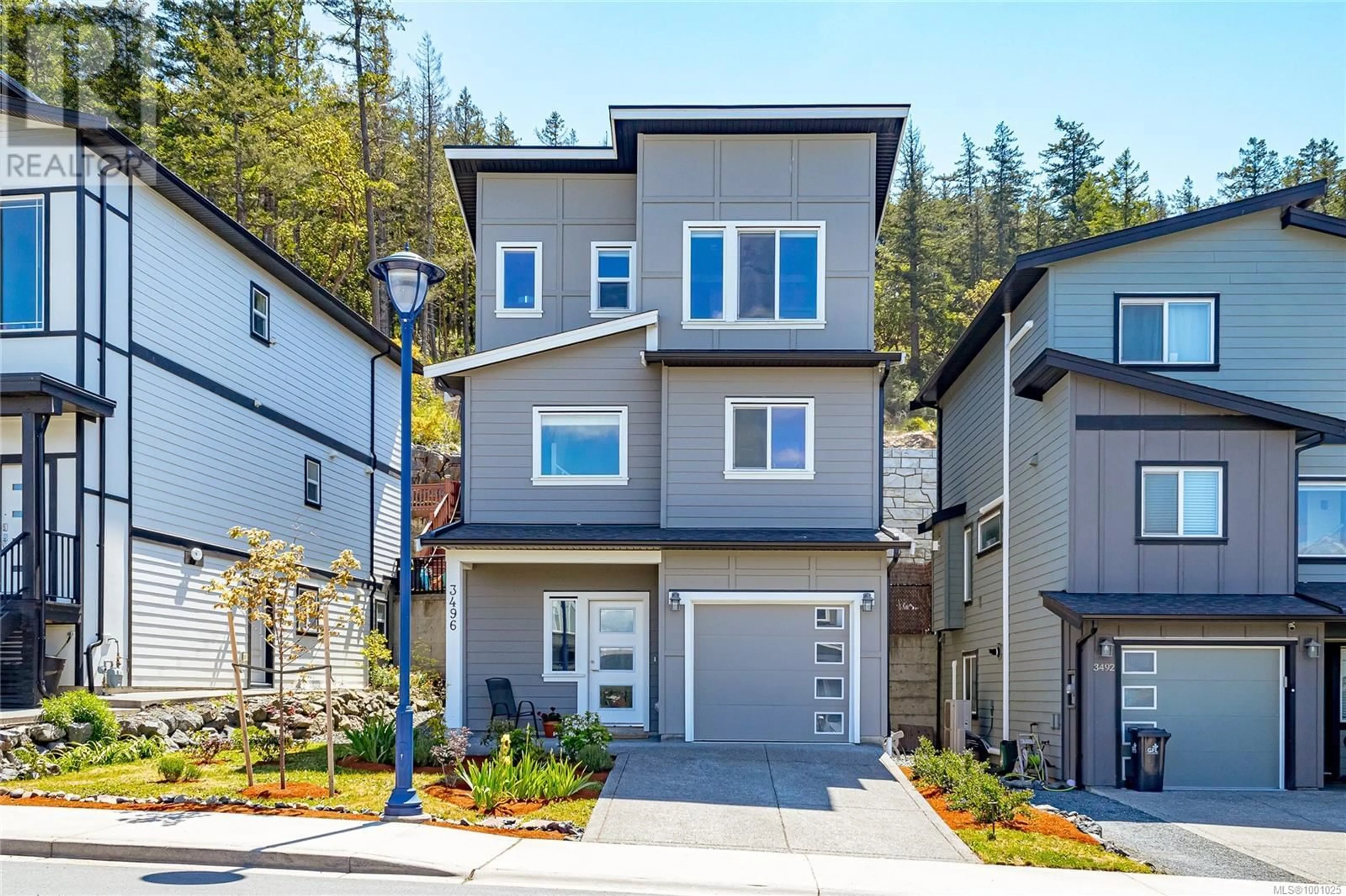 Home with vinyl exterior material, street for 3496 MYLES MANSELL ROAD, Langford British Columbia V9C0N6