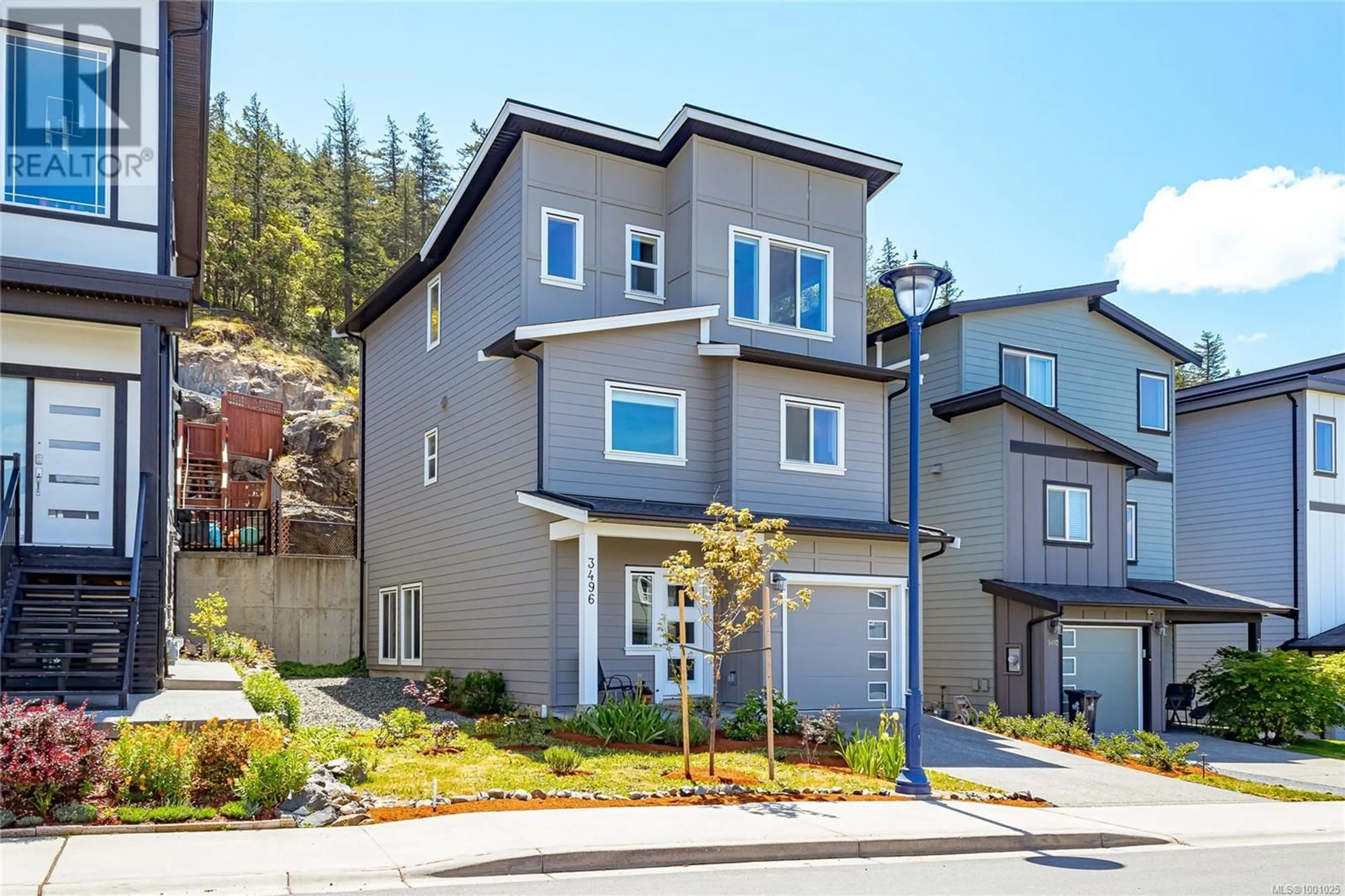Home with vinyl exterior material, street for 3496 MYLES MANSELL ROAD, Langford British Columbia V9C0N6