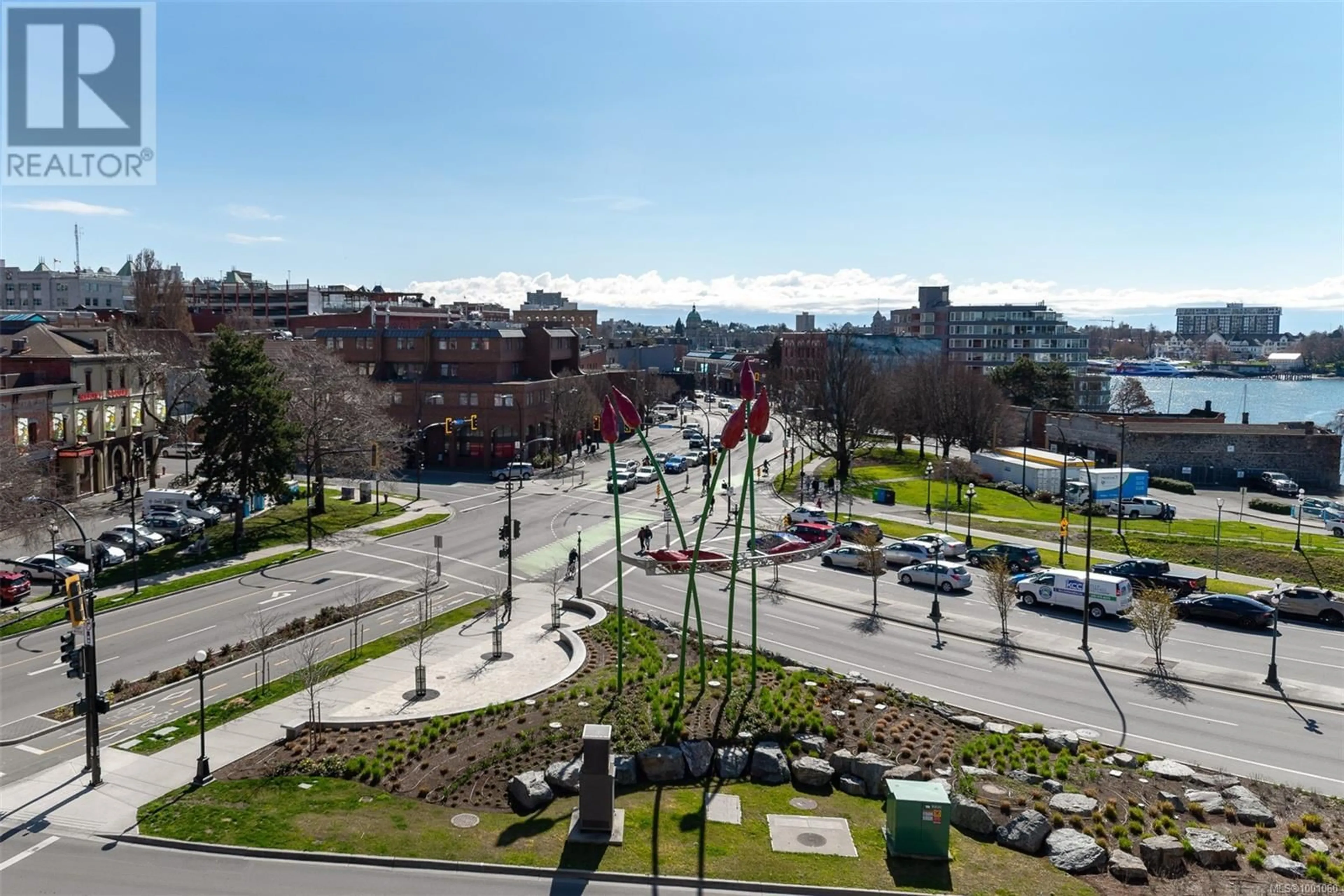 Patio, city buildings view from balcony for 223 - 1610 STORE STREET, Victoria British Columbia V8W0E3