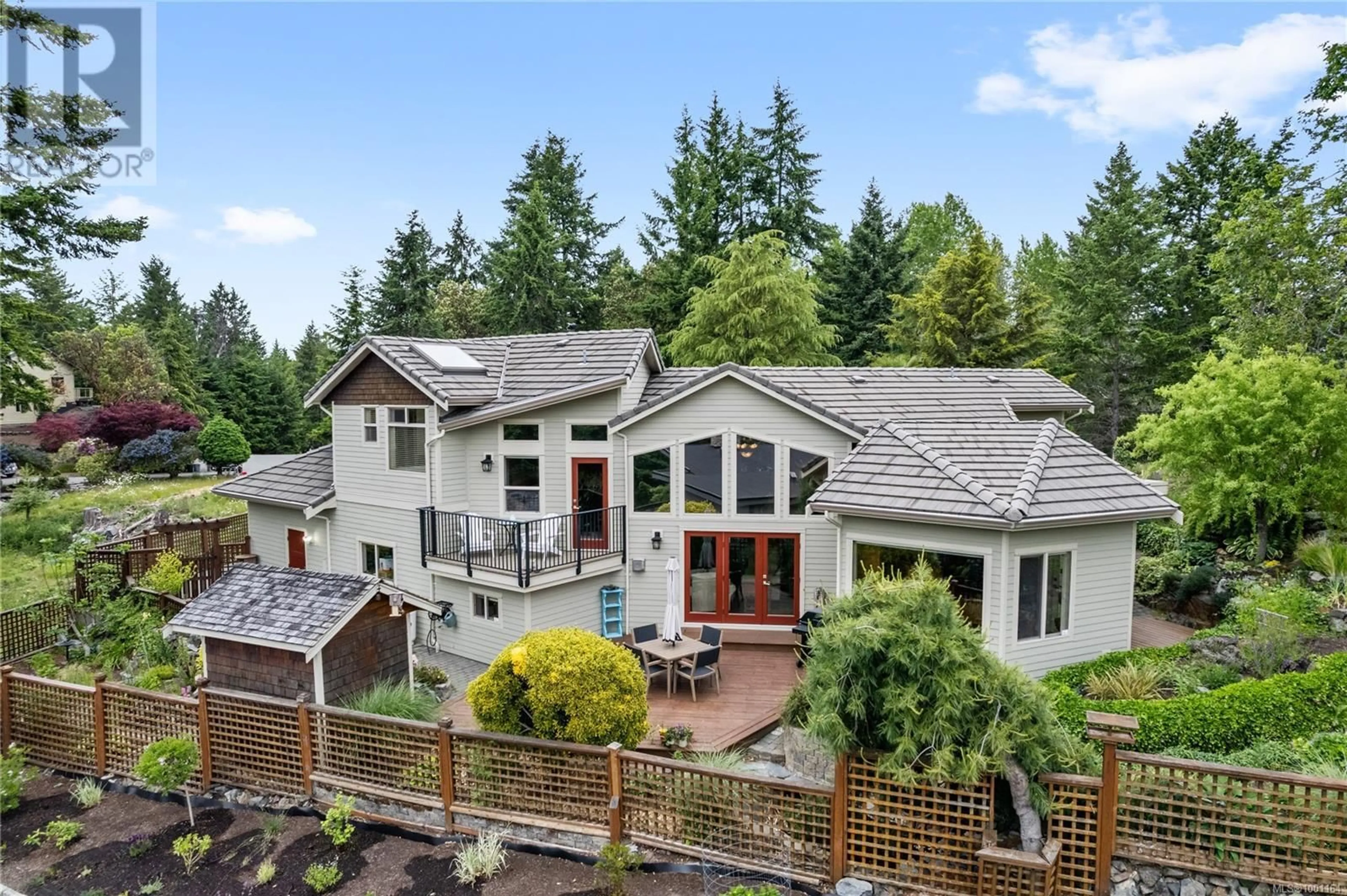 A pic from outside/outdoor area/front of a property/back of a property/a pic from drone, mountain view for 3380 REDDEN ROAD, Nanoose Bay British Columbia V9P9H4