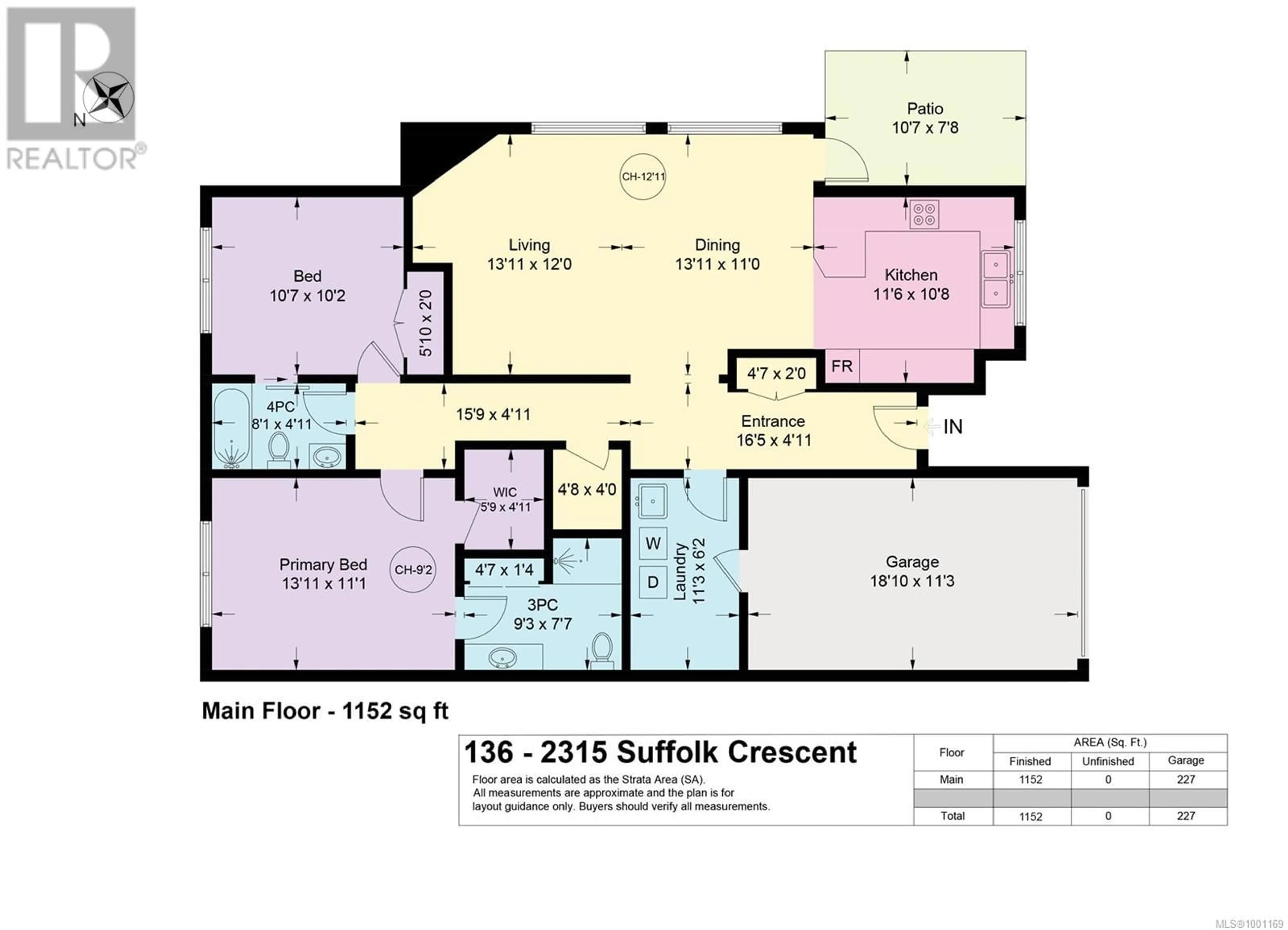Floor plan for 136 - 2315 SUFFOLK CRESCENT, Courtenay British Columbia V9N3Z4