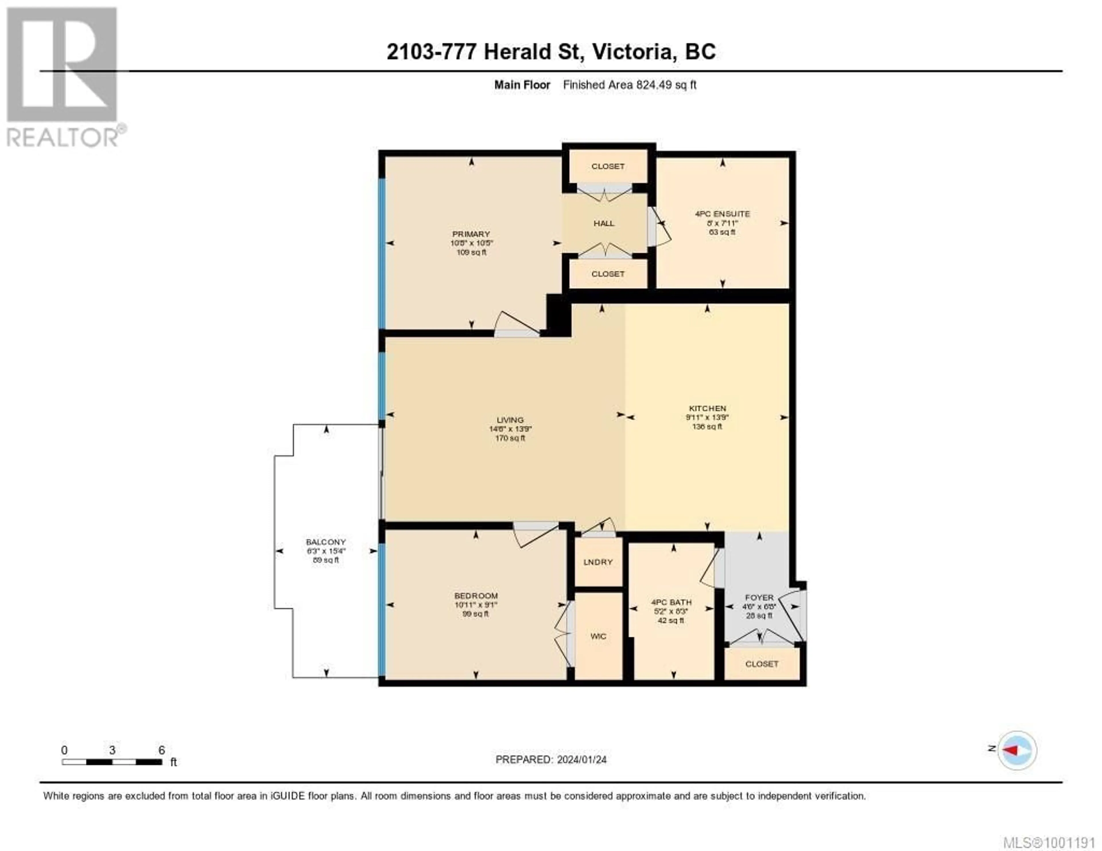 Floor plan for 2103 - 777 HERALD STREET, Victoria British Columbia V8T0C7
