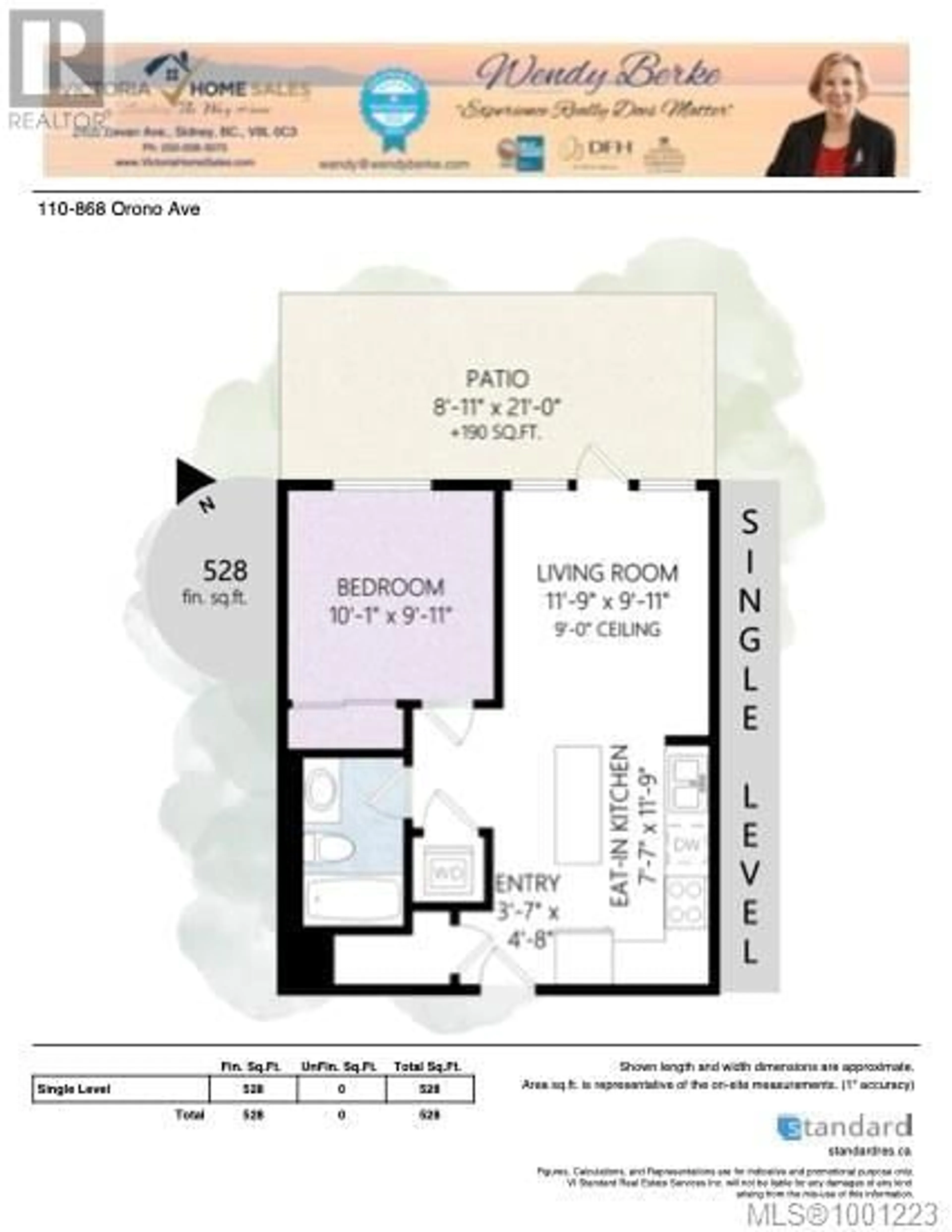 Floor plan for 110 - 868 ORONO AVENUE, Langford British Columbia V9B0X9